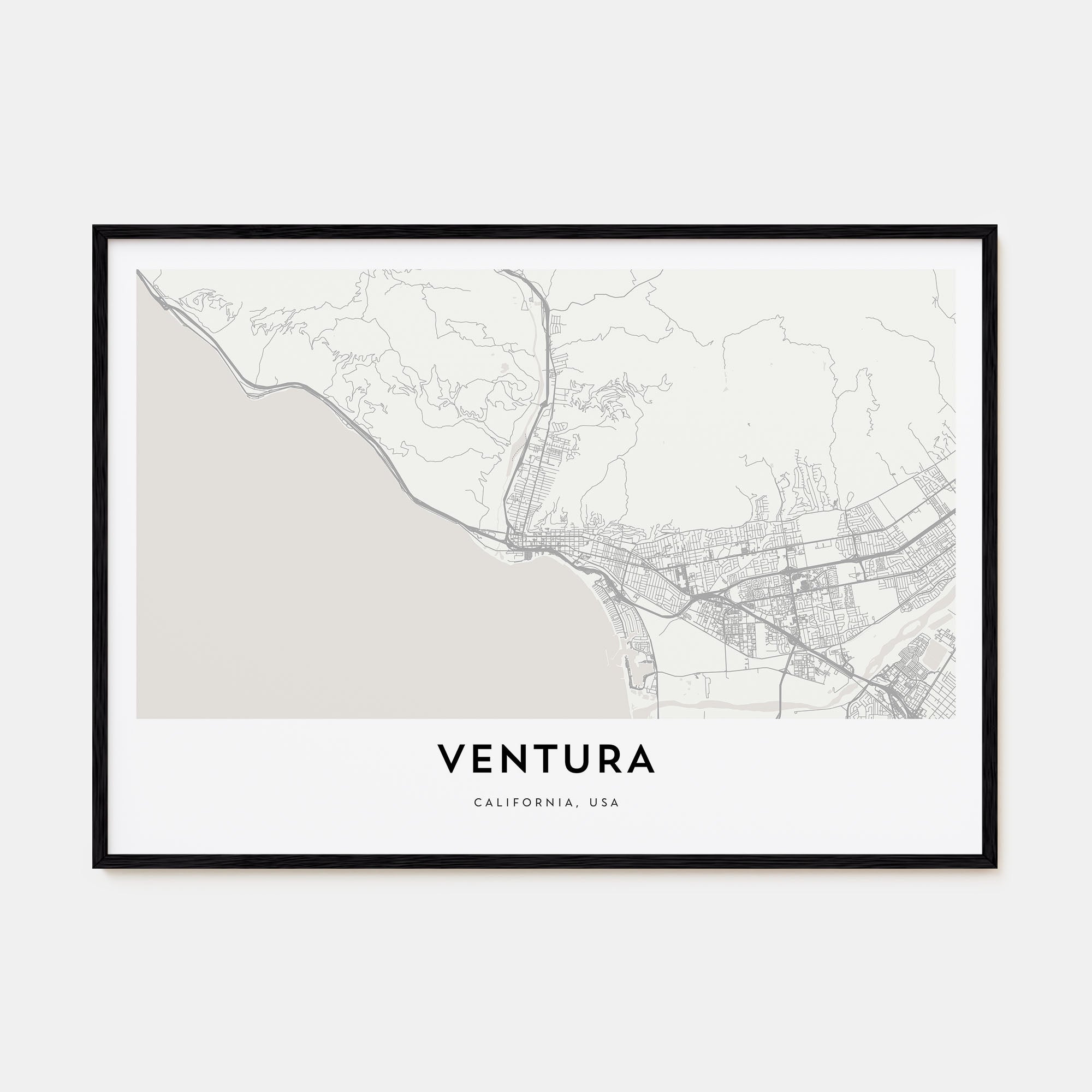 Ventura Map Landscape Poster