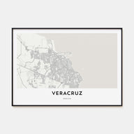 Veracruz Map Landscape Poster
