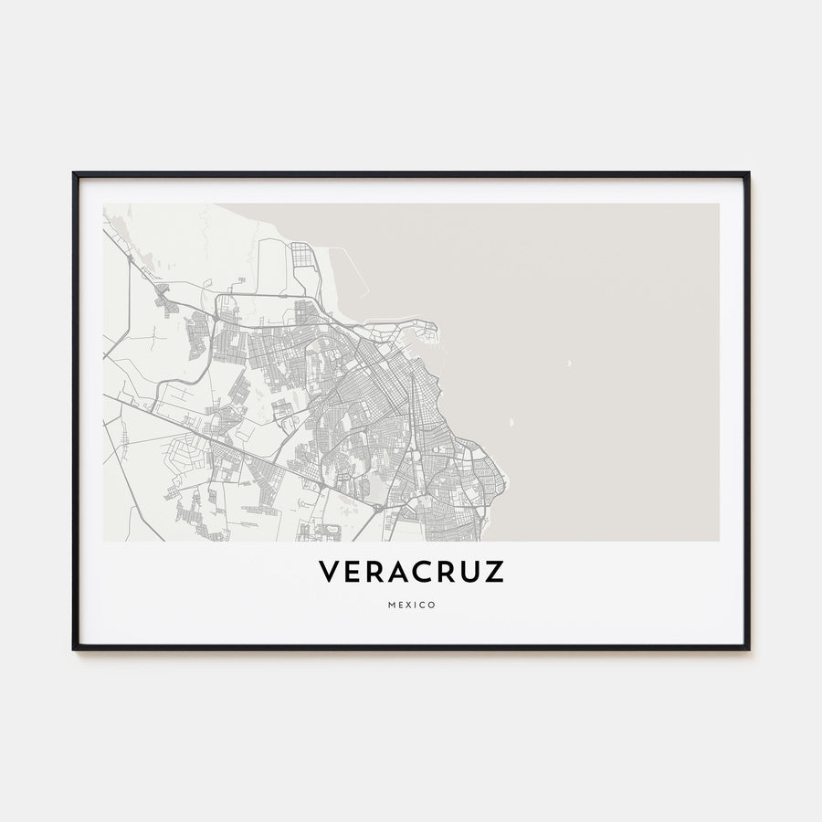 Veracruz Map Landscape Poster