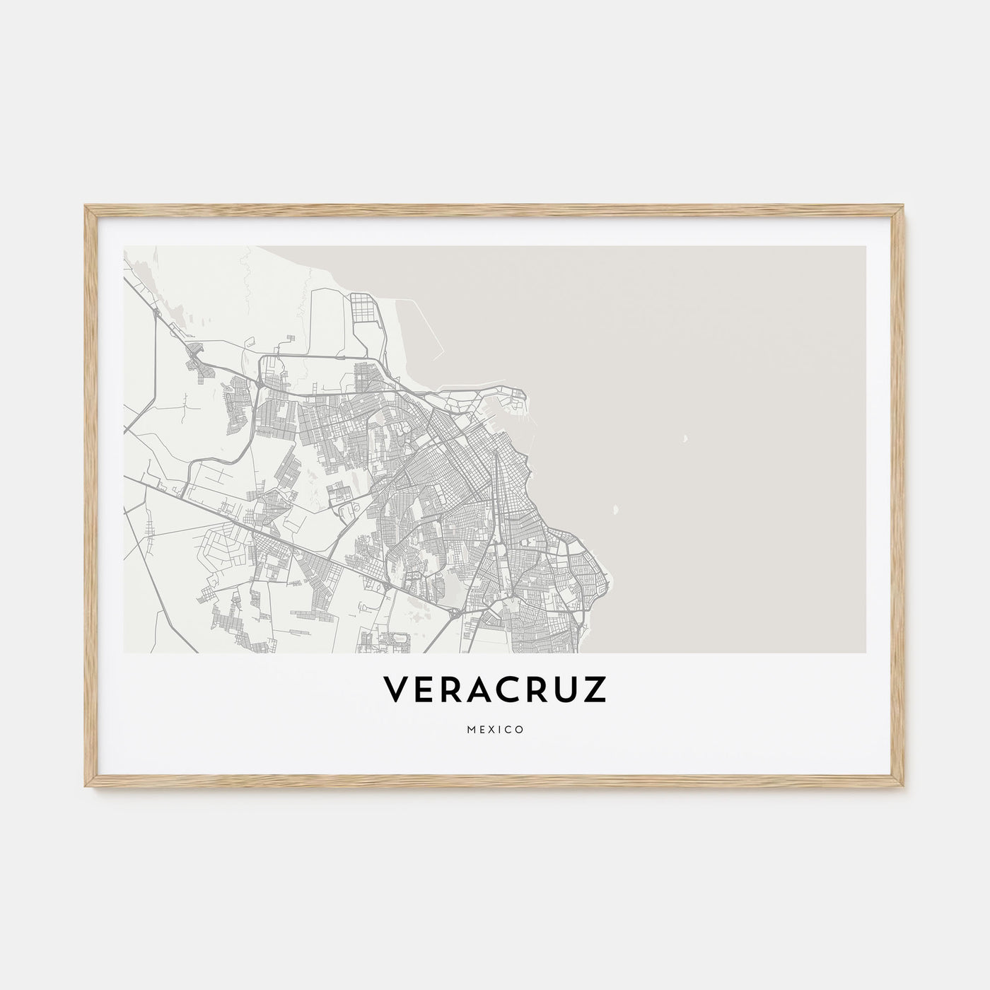 Veracruz Map Landscape Poster