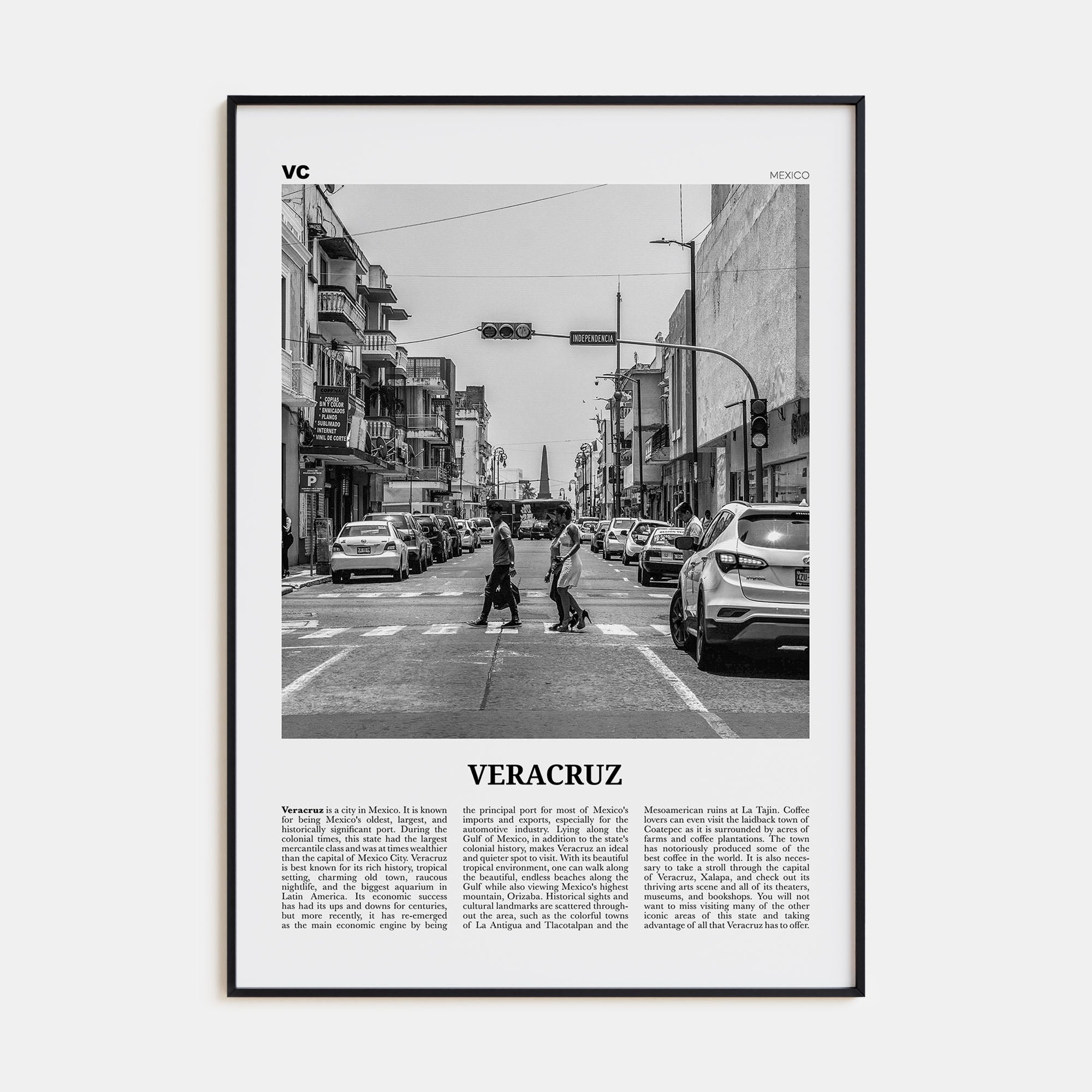 Veracruz Travel B&W Poster