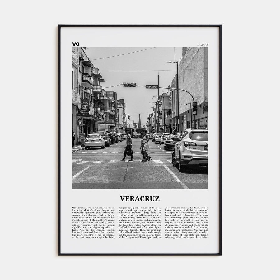 Veracruz Travel B&W Poster