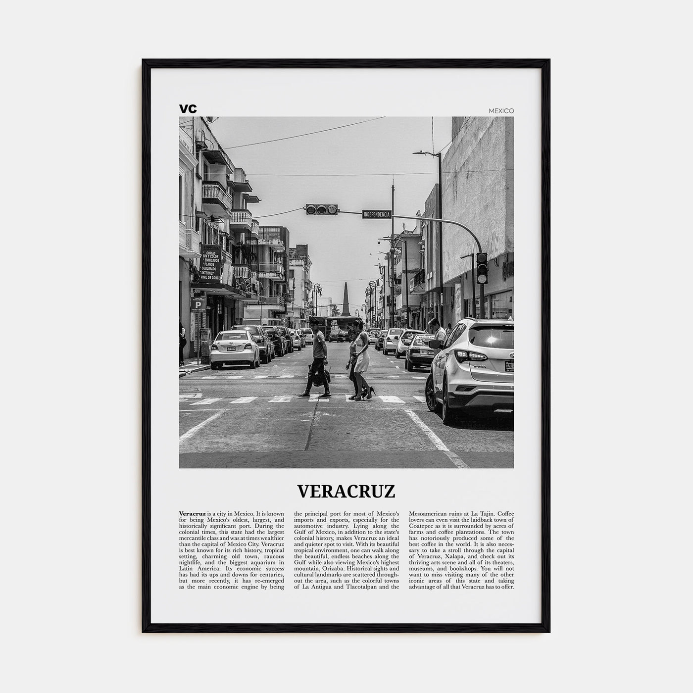 Veracruz Travel B&W Poster