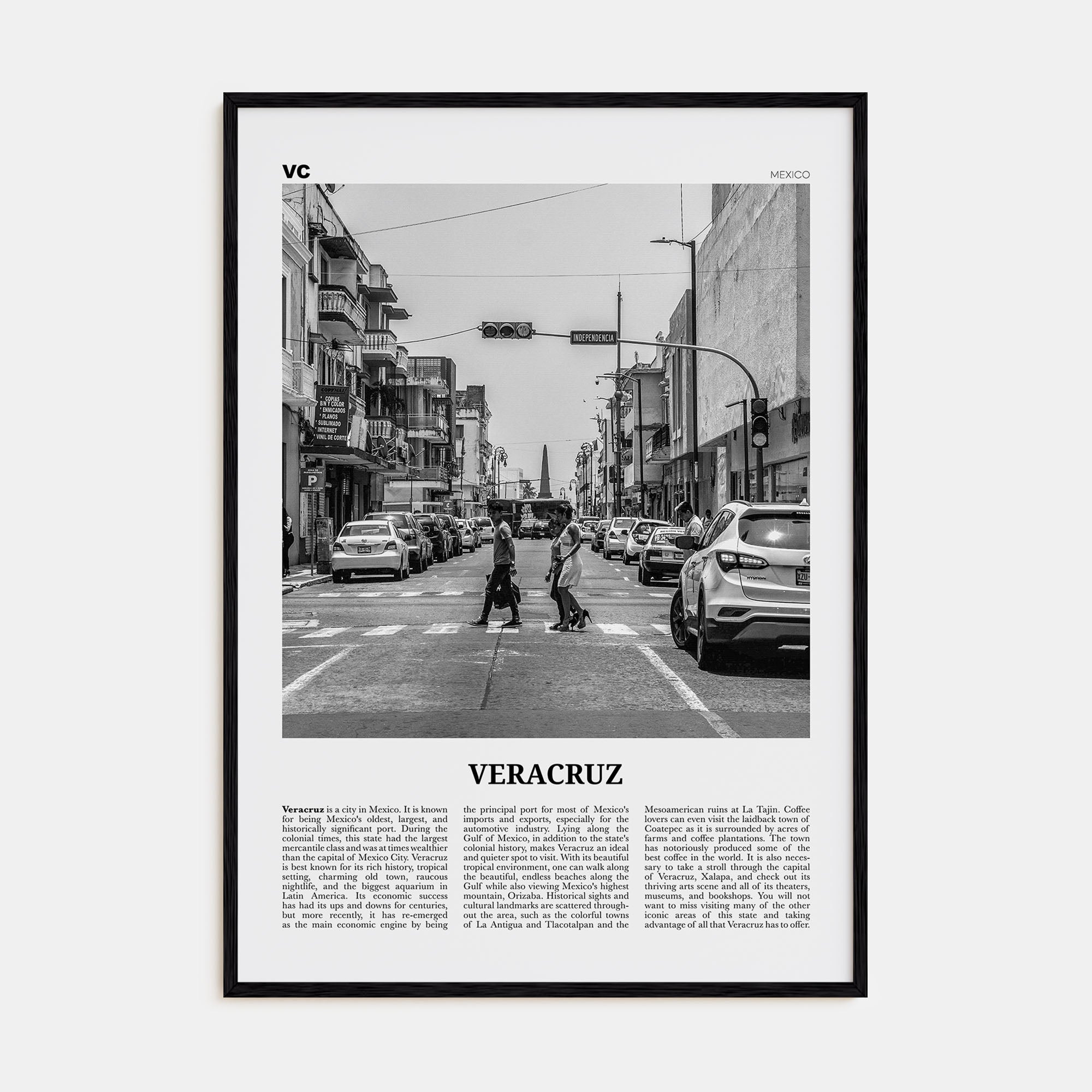 Veracruz Travel B&W Poster