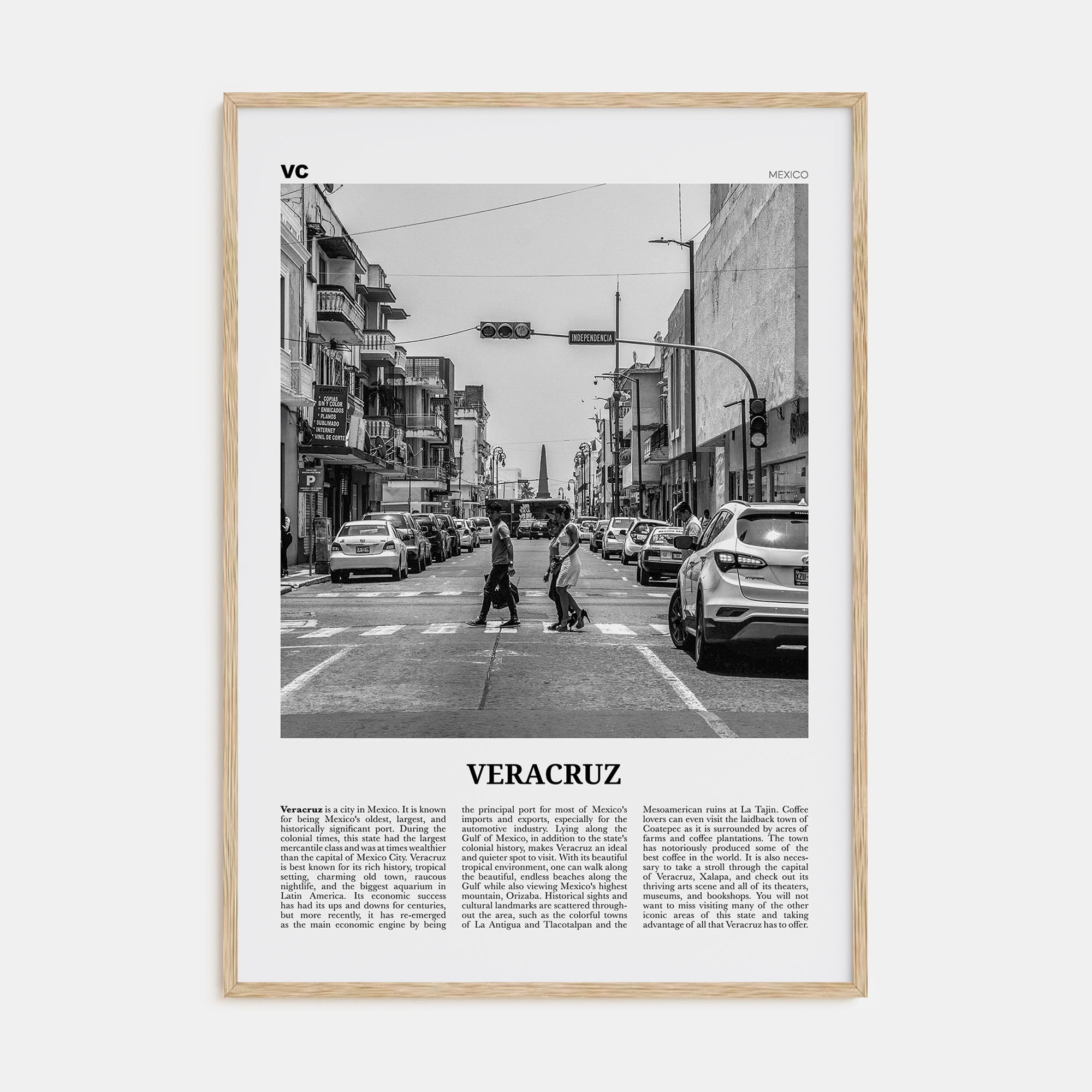 Veracruz Travel B&W Poster