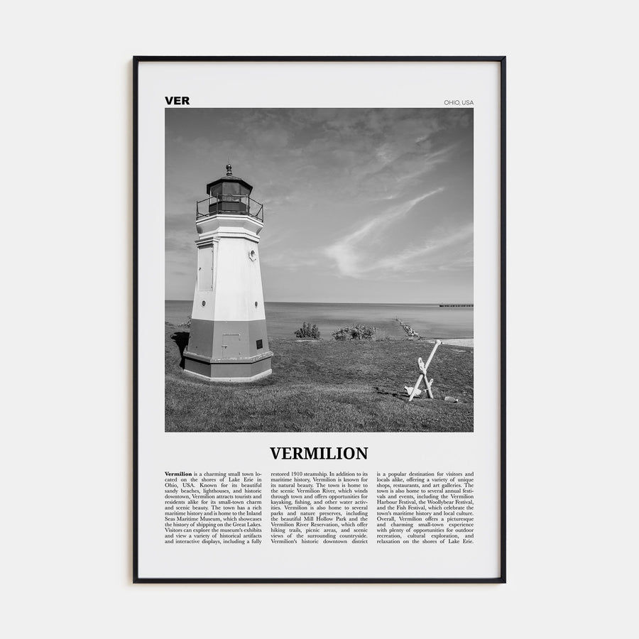 Vermilion Travel B&W Poster