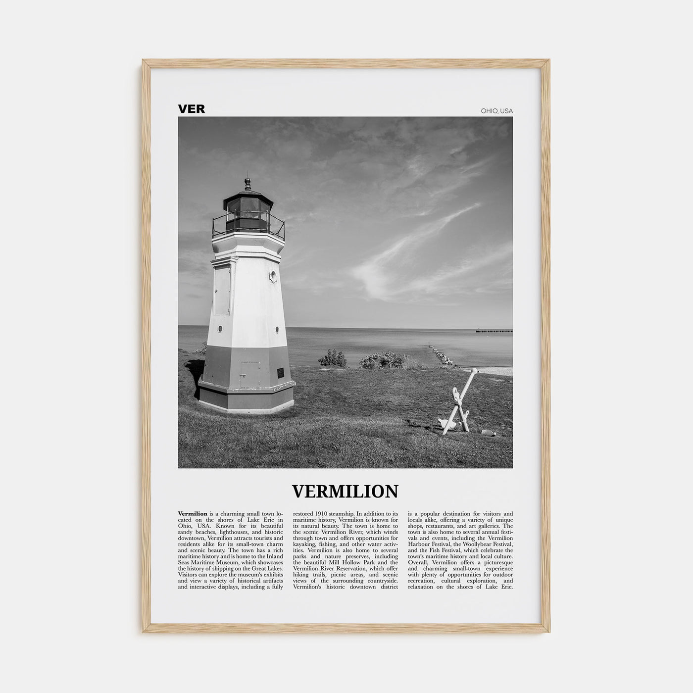 Vermilion Travel B&W Poster