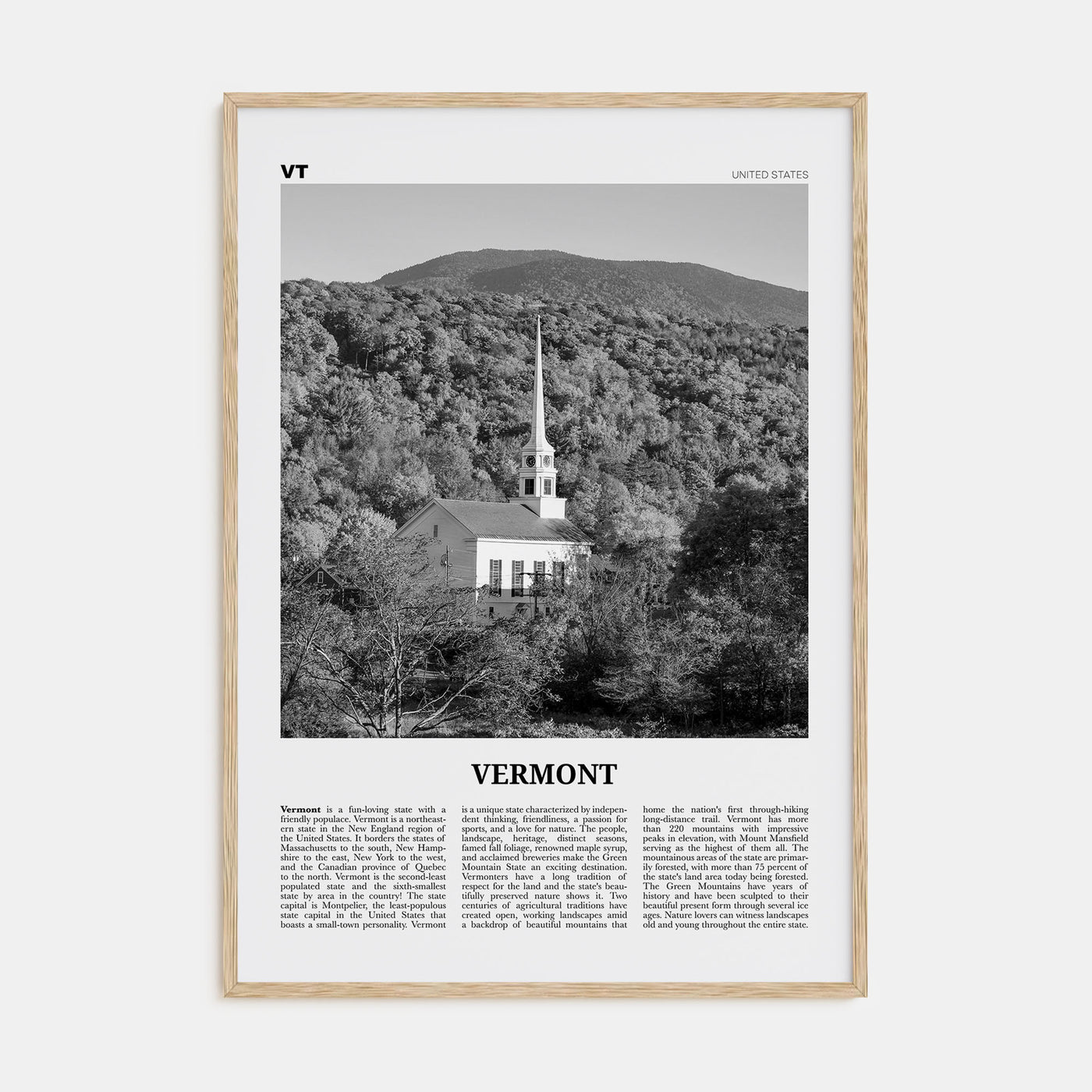 Vermont Travel B&W No 2 Poster