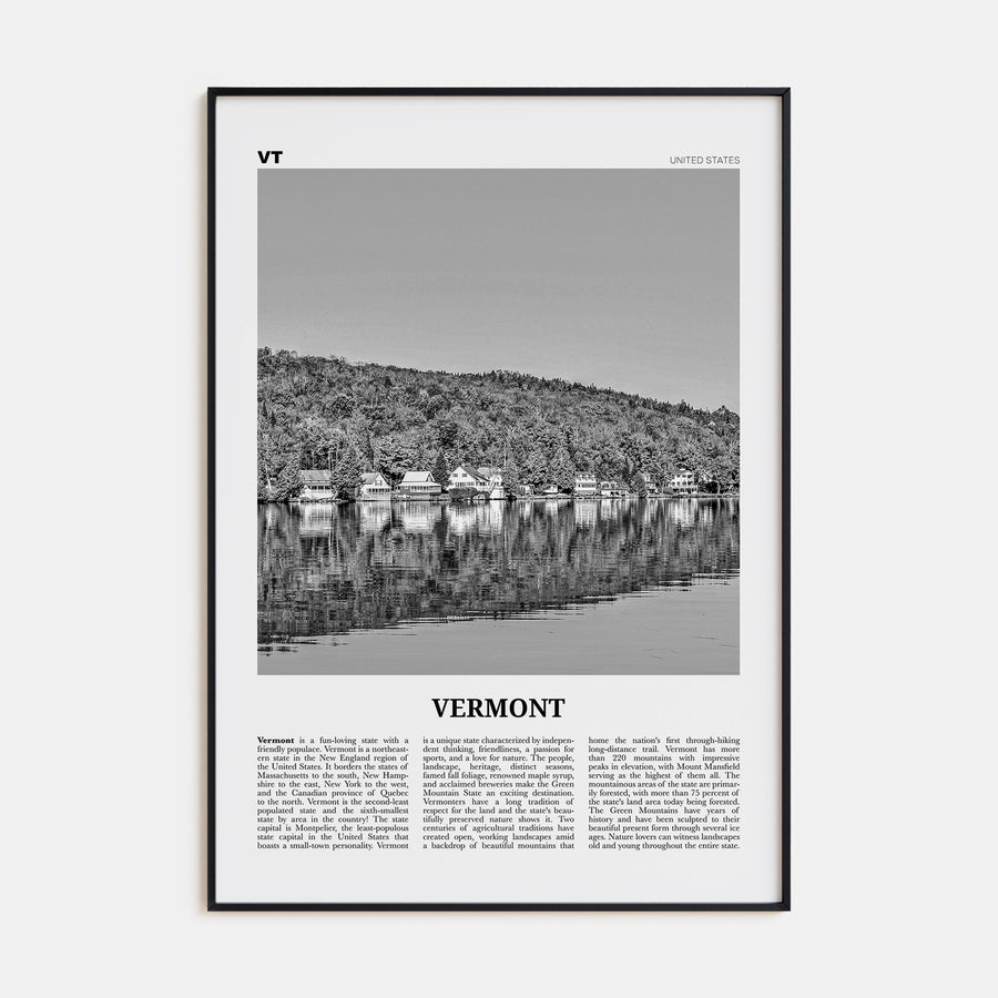 Vermont Travel B&W No 3 Poster