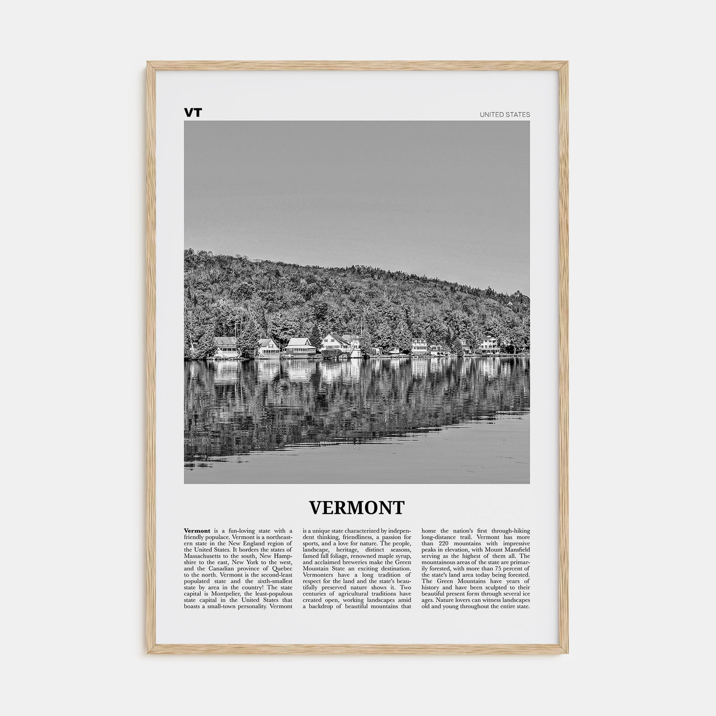 Vermont Travel B&W No 3 Poster