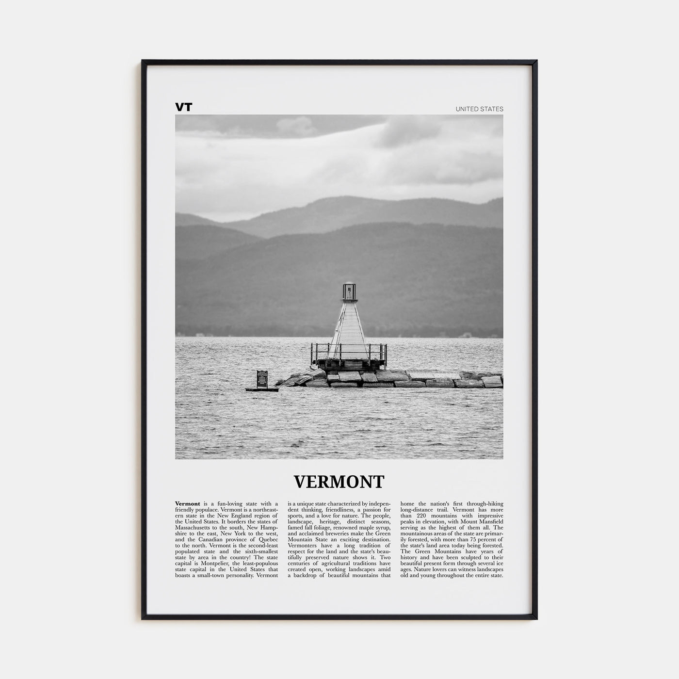 Vermont Travel B&W No 4 Poster