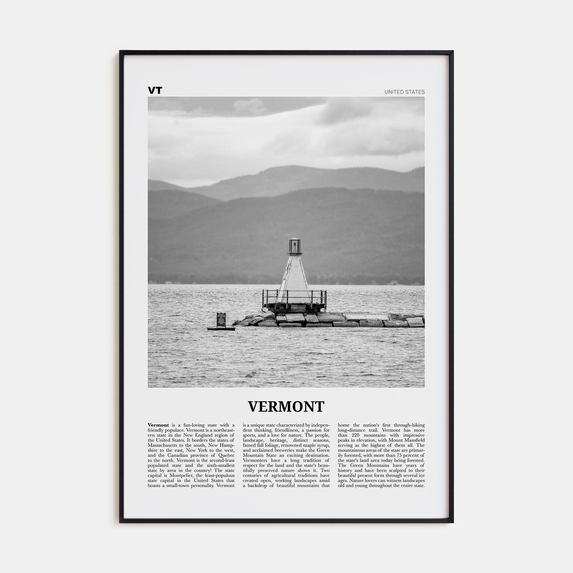 Vermont Travel B&W No 4 Poster