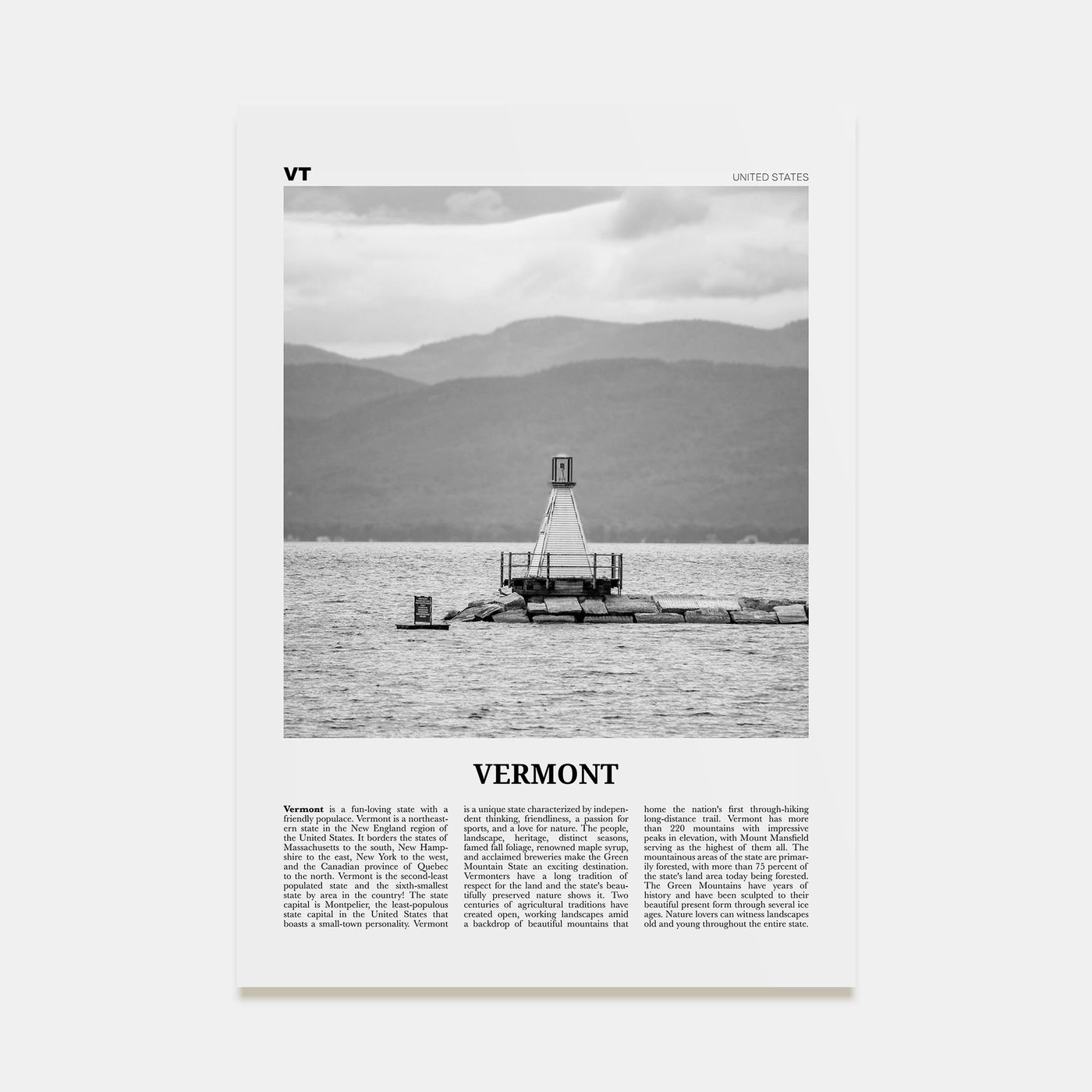 Vermont Travel B&W No 4 Poster