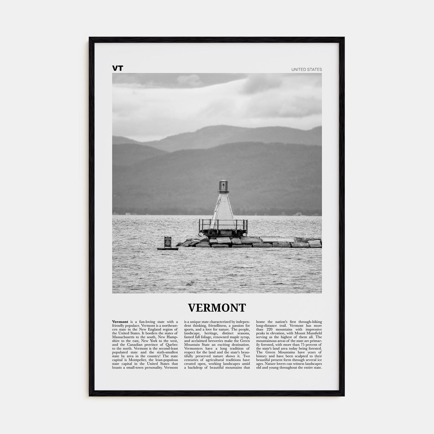 Vermont Travel B&W No 4 Poster