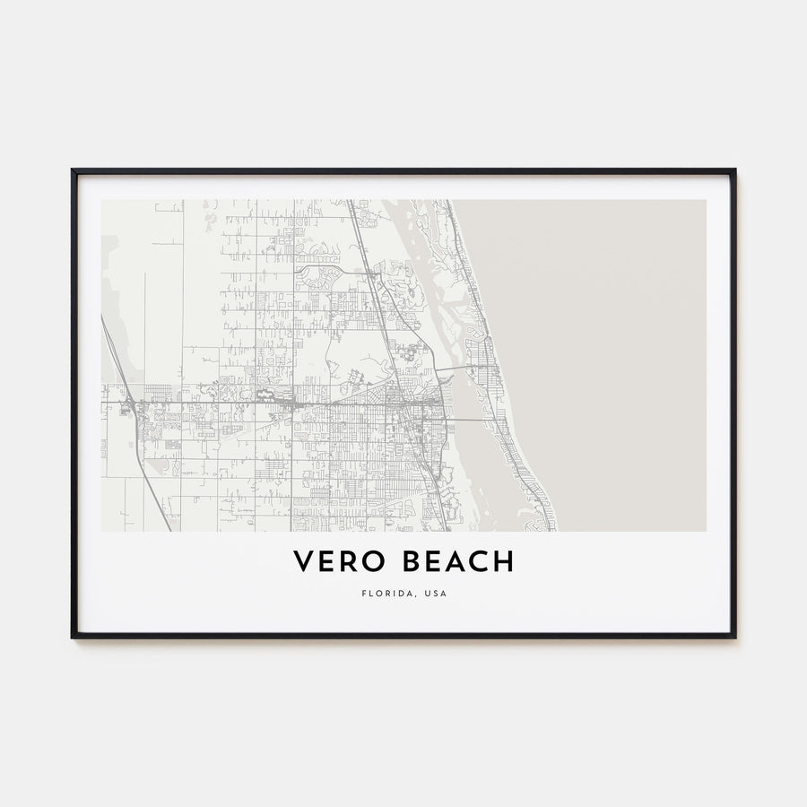 Vero Beach Map Landscape Poster
