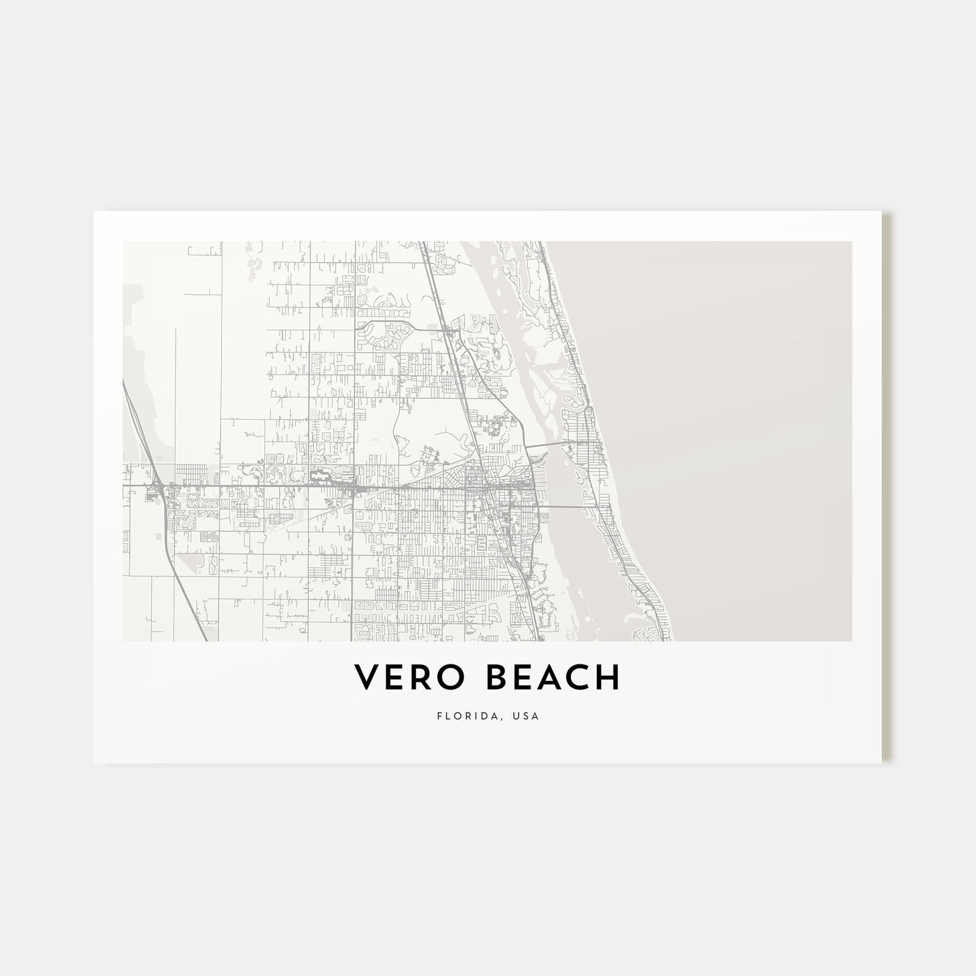 Vero Beach Map Landscape Poster