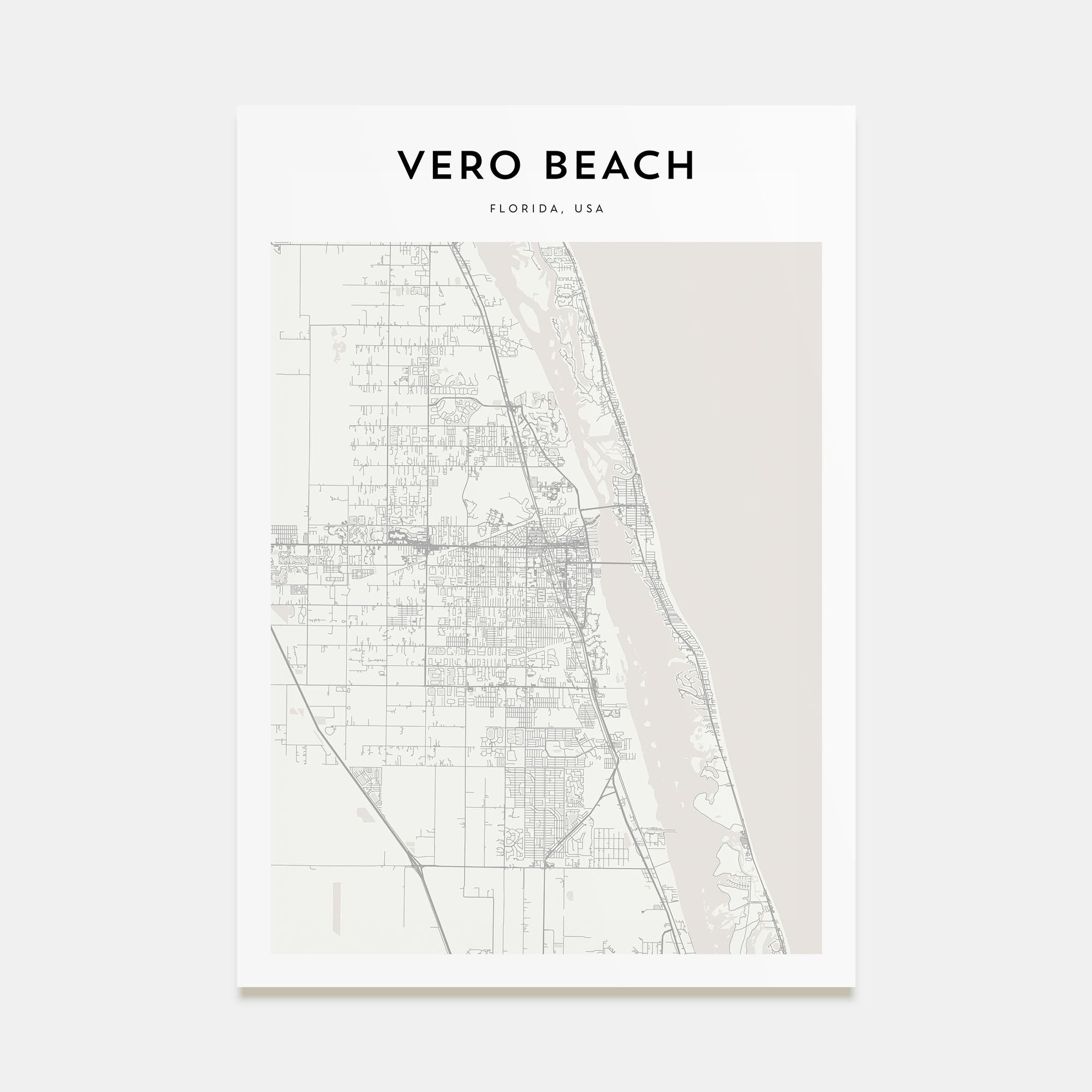 Vero Beach Map Portrait Poster