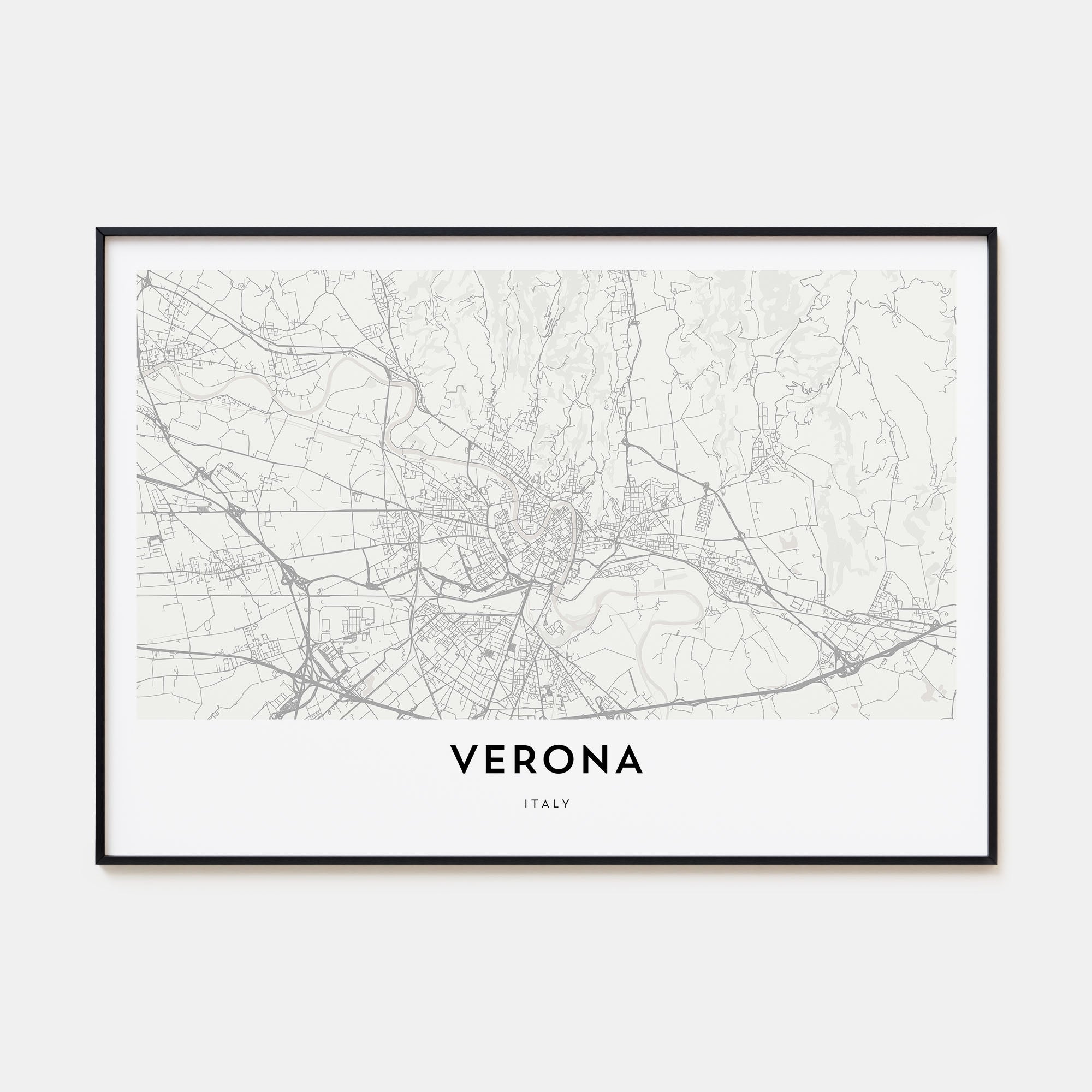 Verona Map Landscape Poster