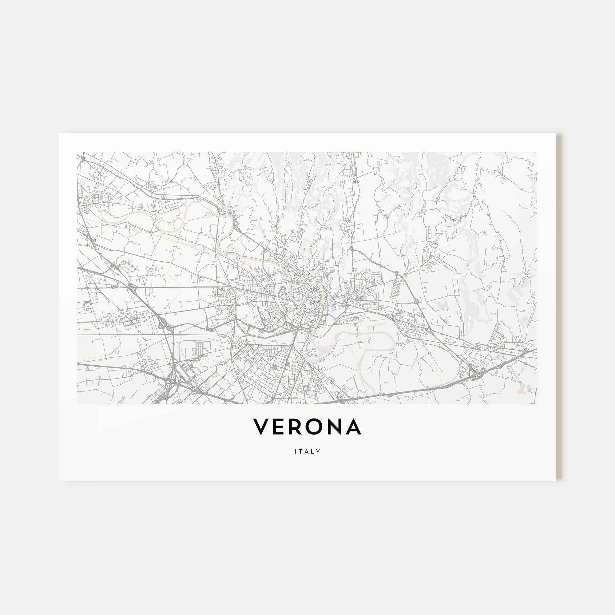 Verona Map Landscape Poster