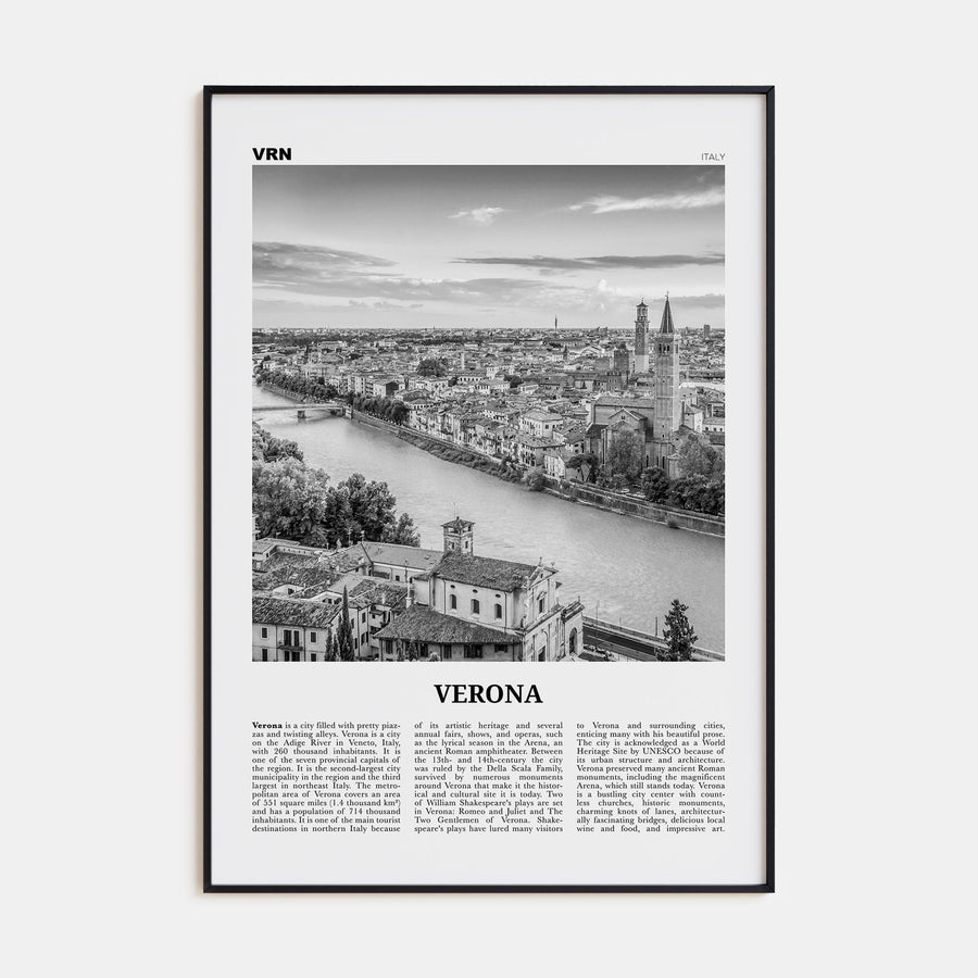 Verona Travel B&W No 1 Poster