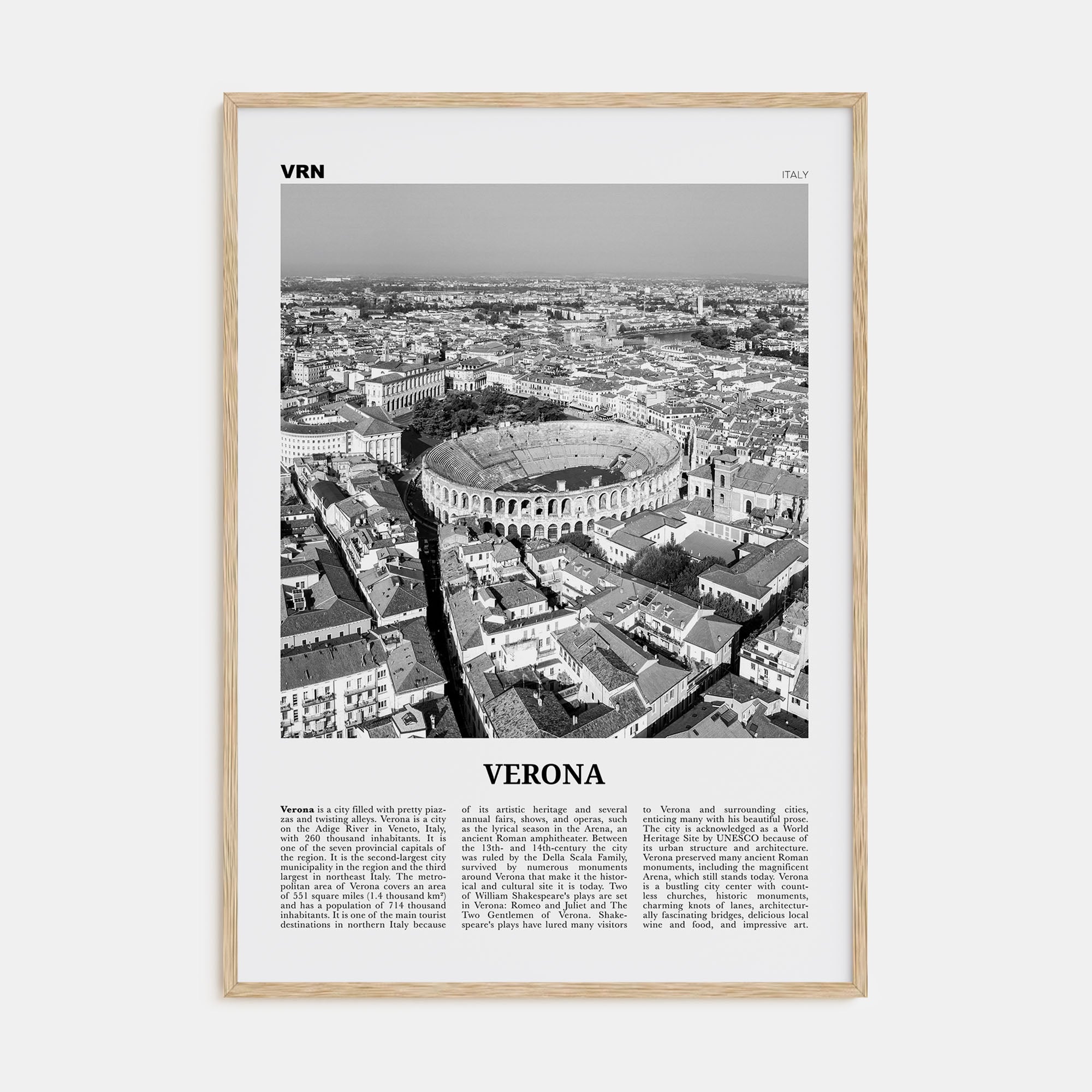 Verona Travel B&W No 2 Poster