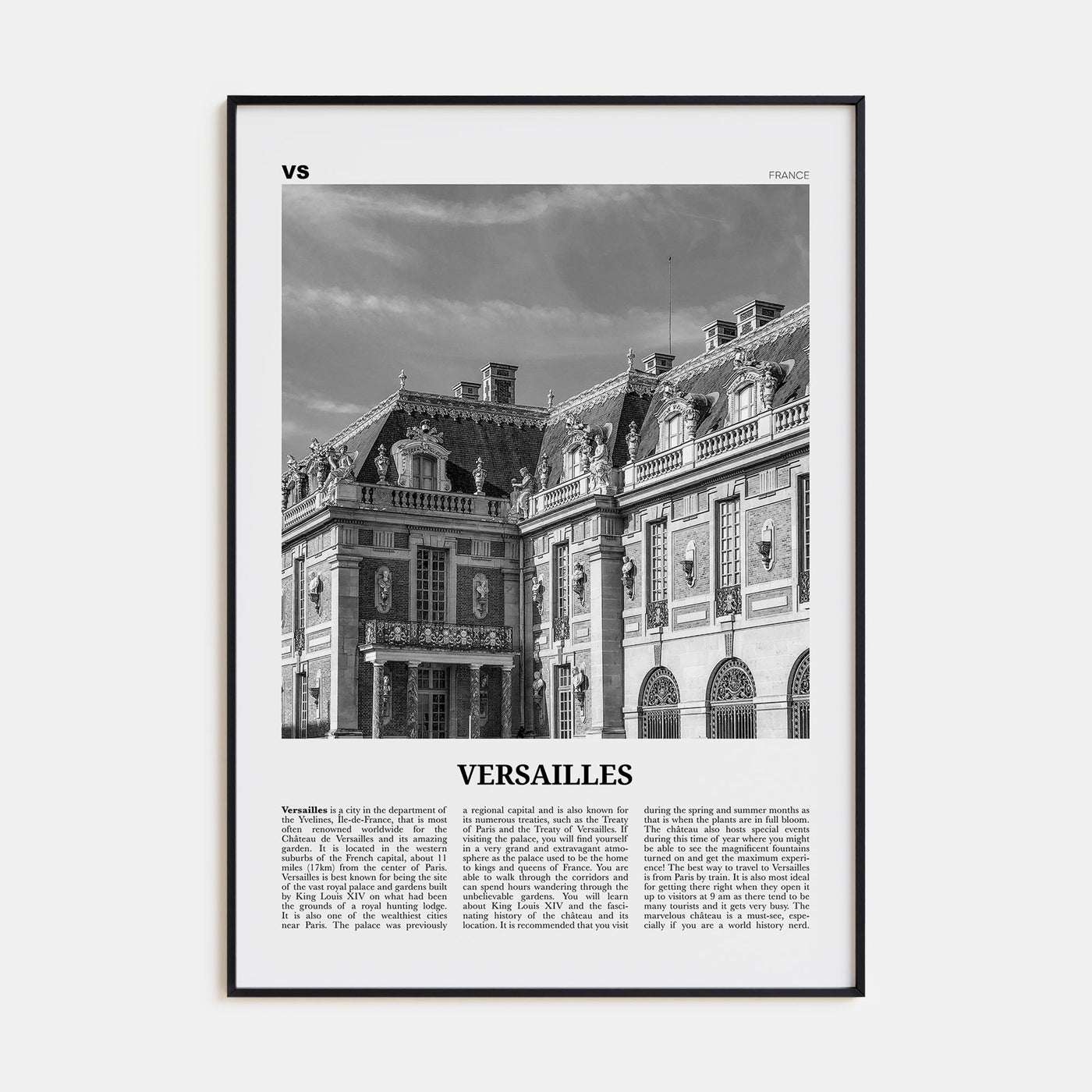 Versailles Travel B&W Poster