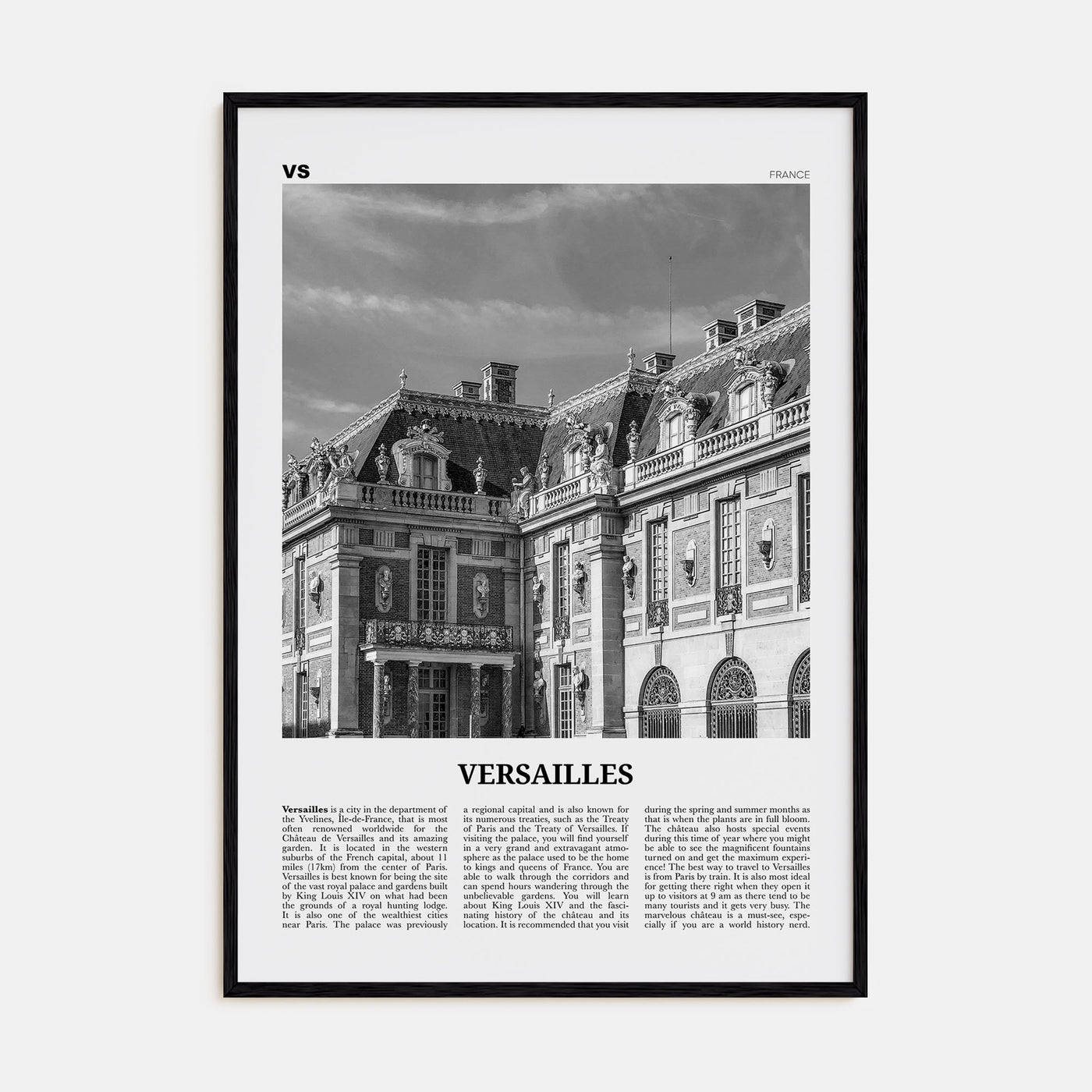 Versailles Travel B&W Poster