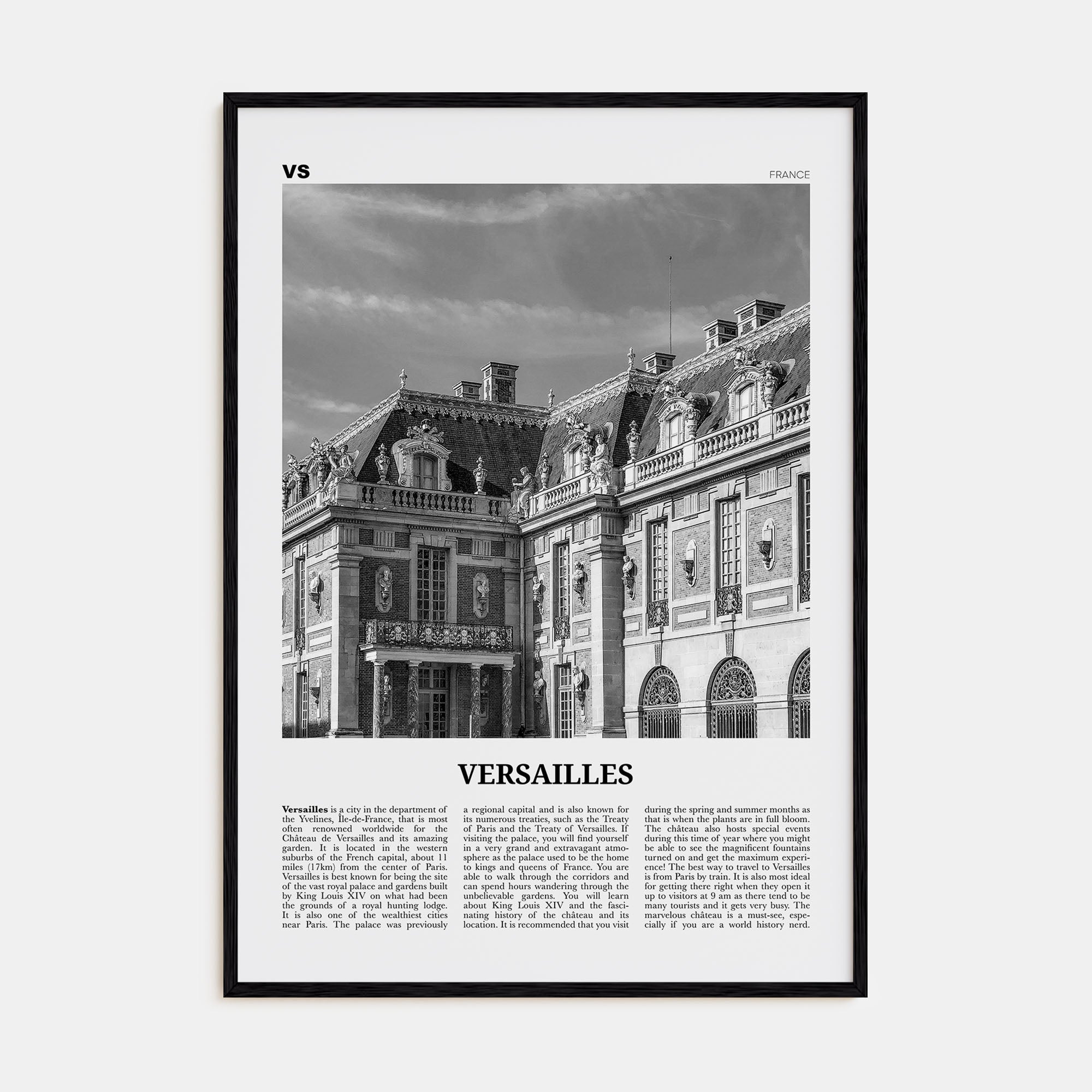 Versailles Travel B&W Poster
