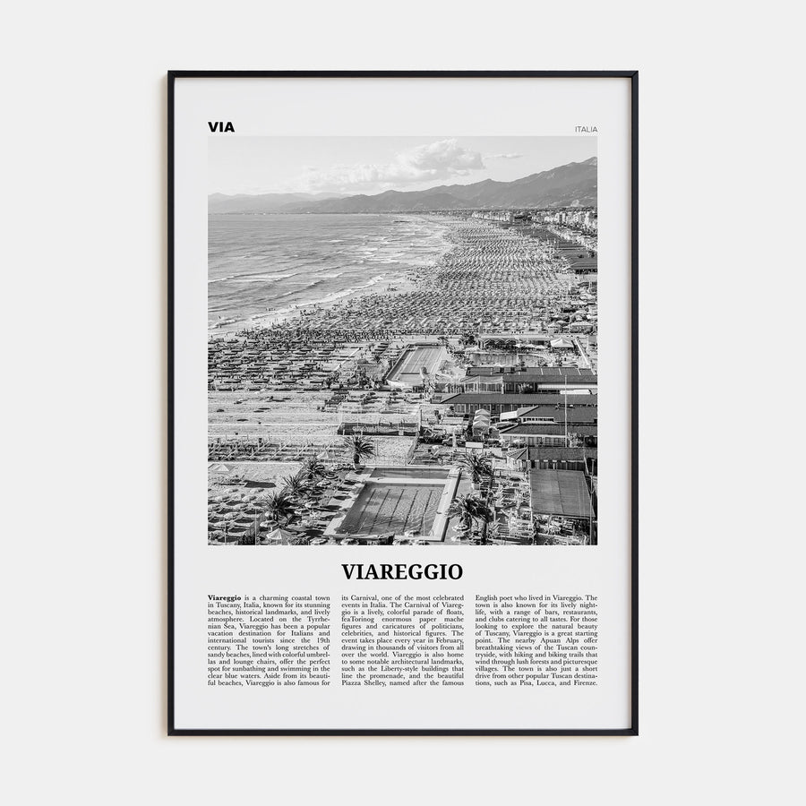 Viareggio Travel B&W Poster