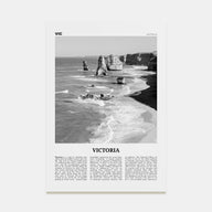 Victoria, Australia Travel B&W Poster