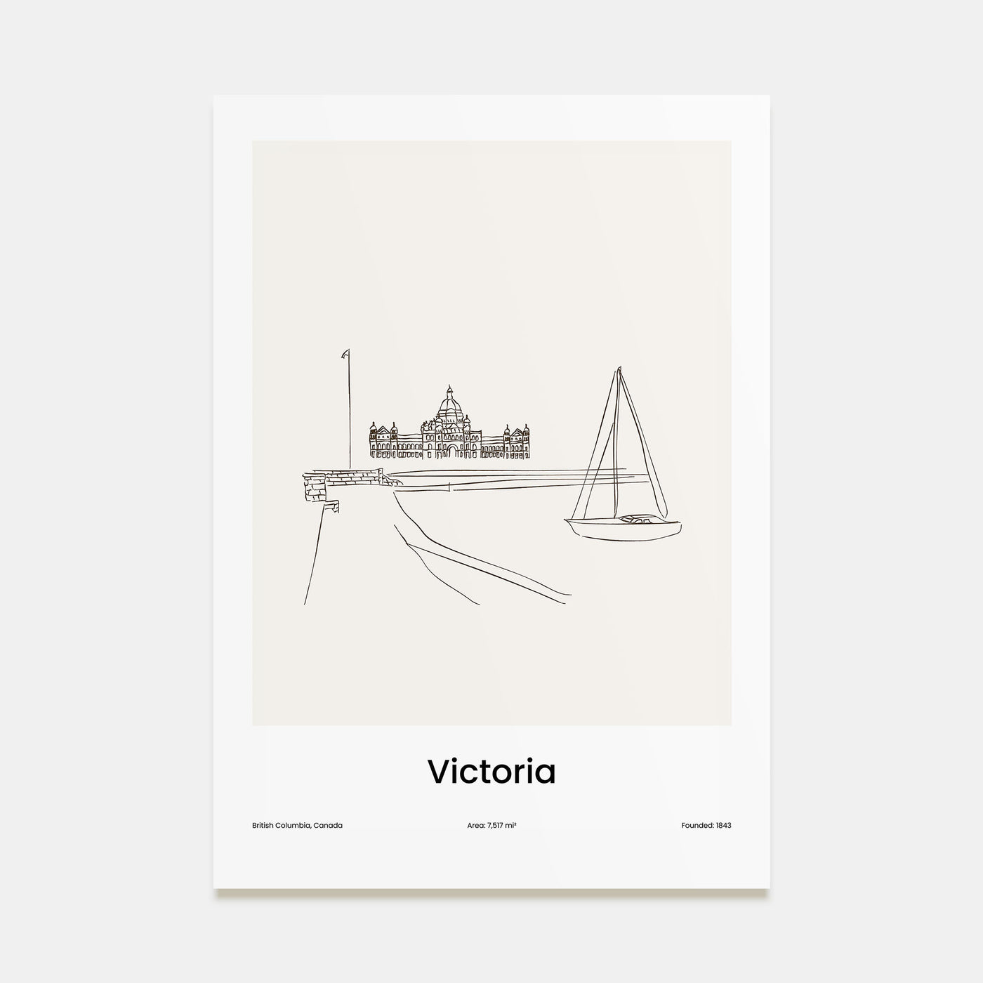 Victoria, Canada Drawn Poster