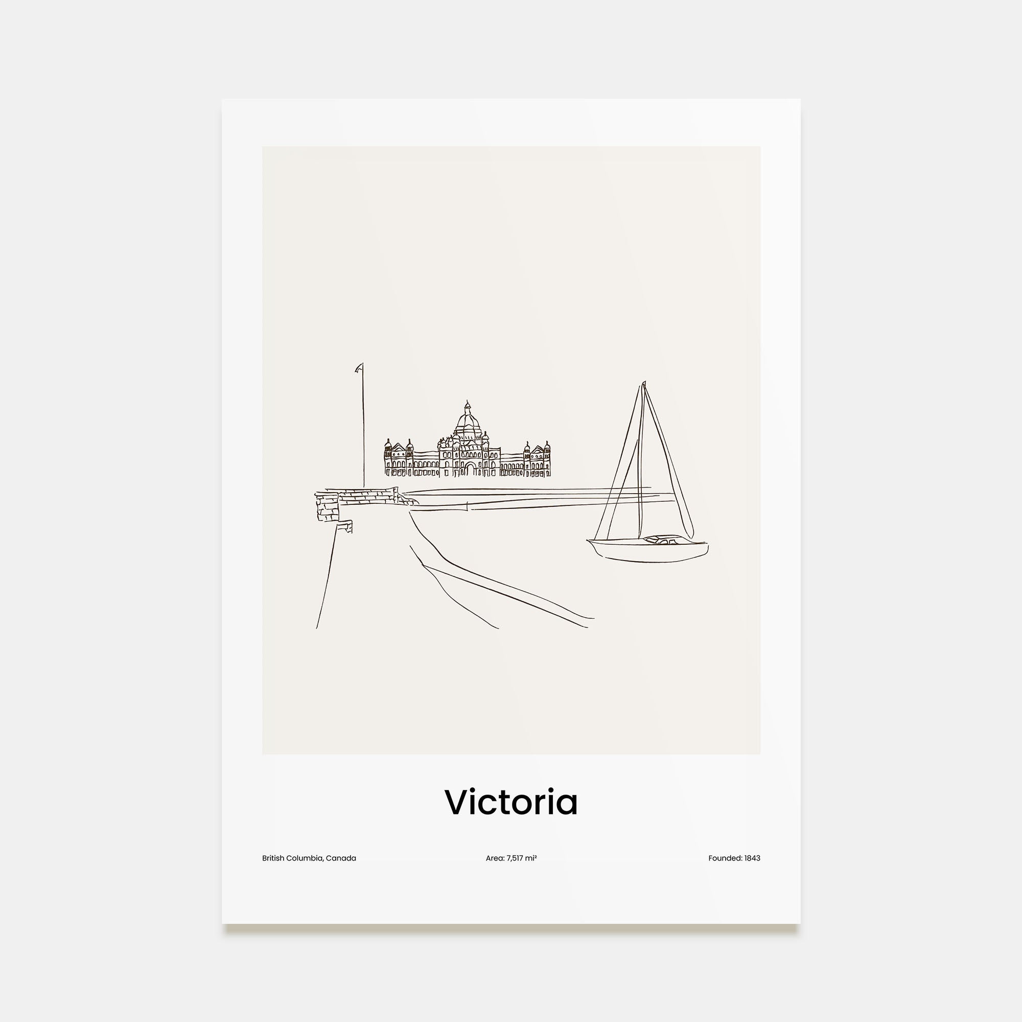 Victoria, Canada Drawn Poster