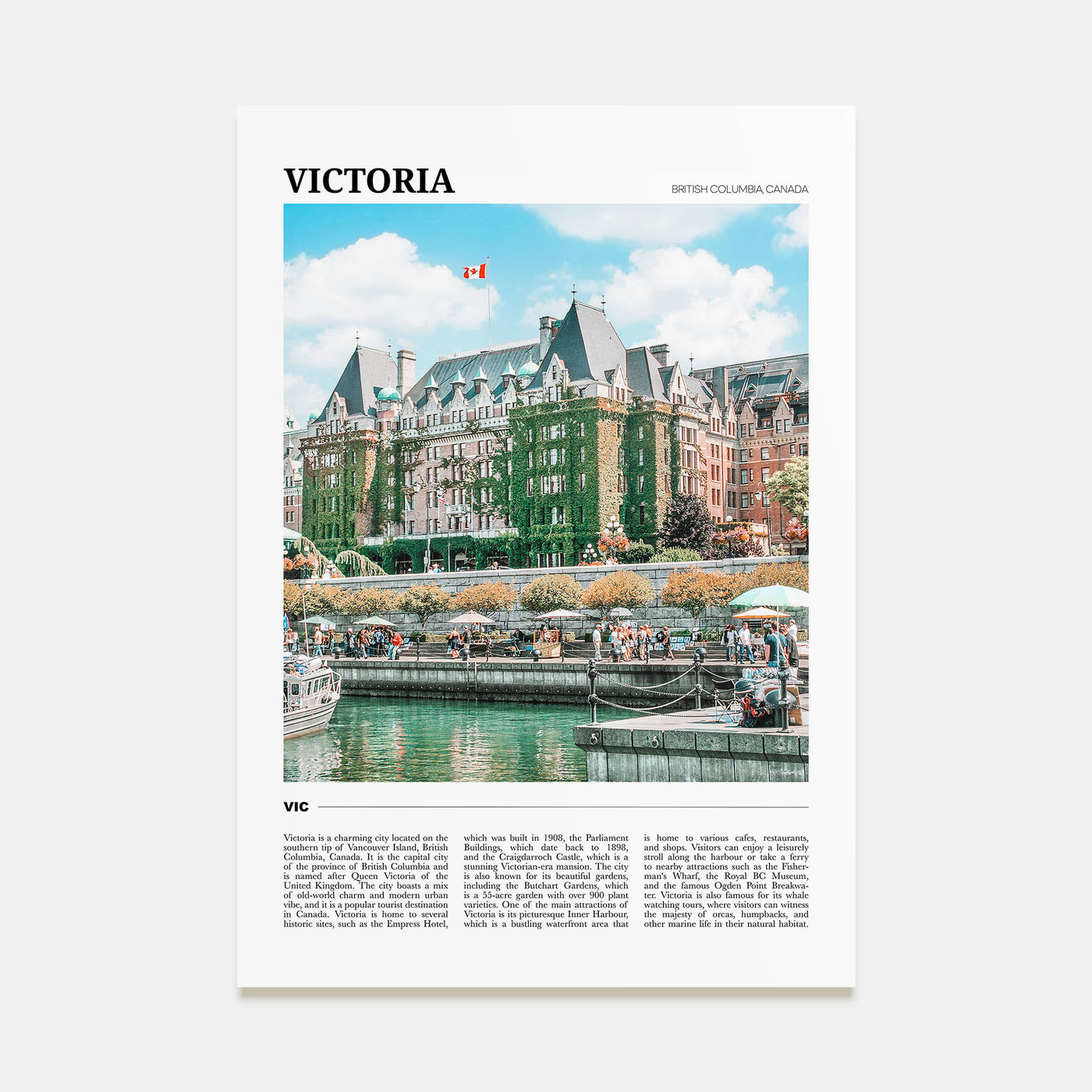Victoria, Canada Travel Color Poster