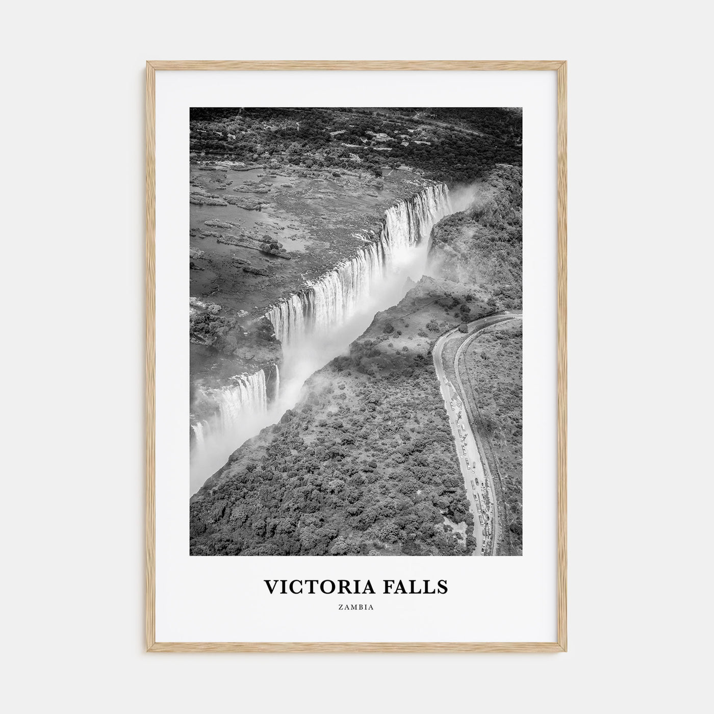 Victoria Falls Portrait B&W Poster