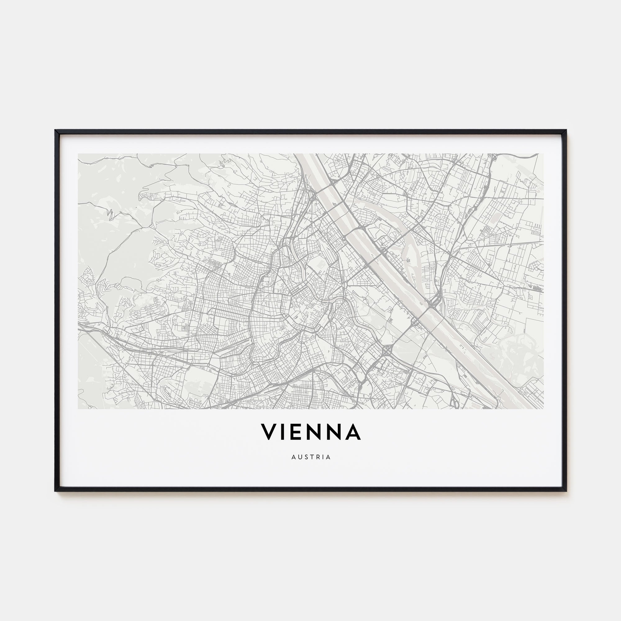 Vienna Map Landscape Poster