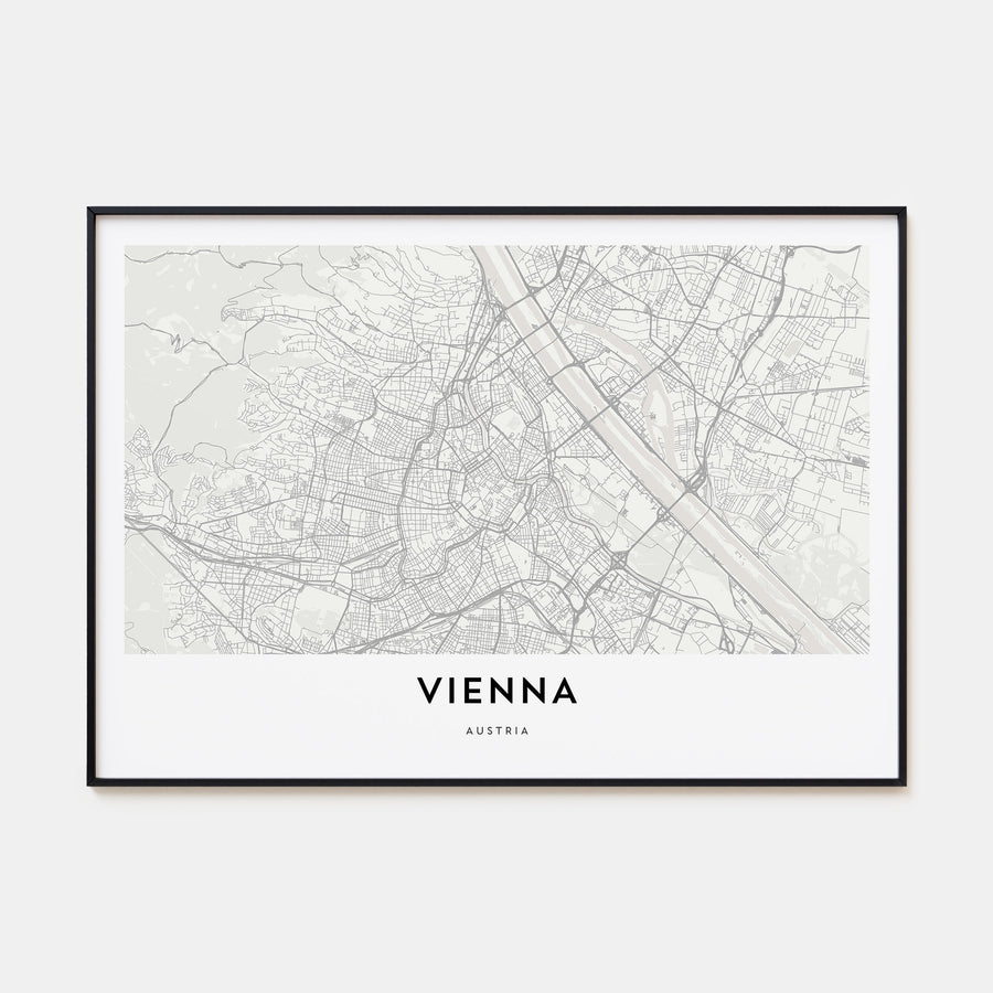 Vienna Map Landscape Poster