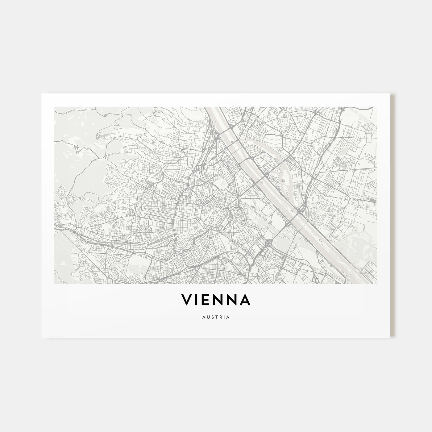 Vienna Map Landscape Poster