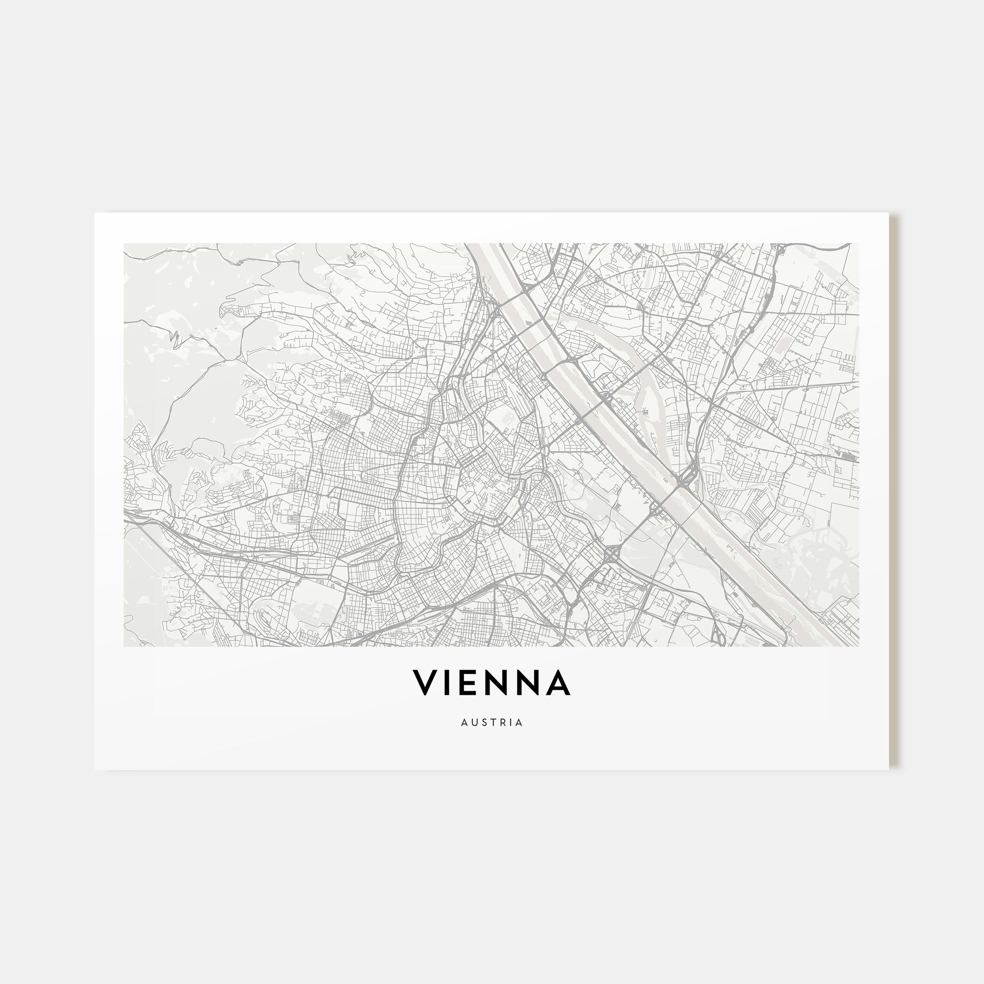 Vienna Map Landscape Poster
