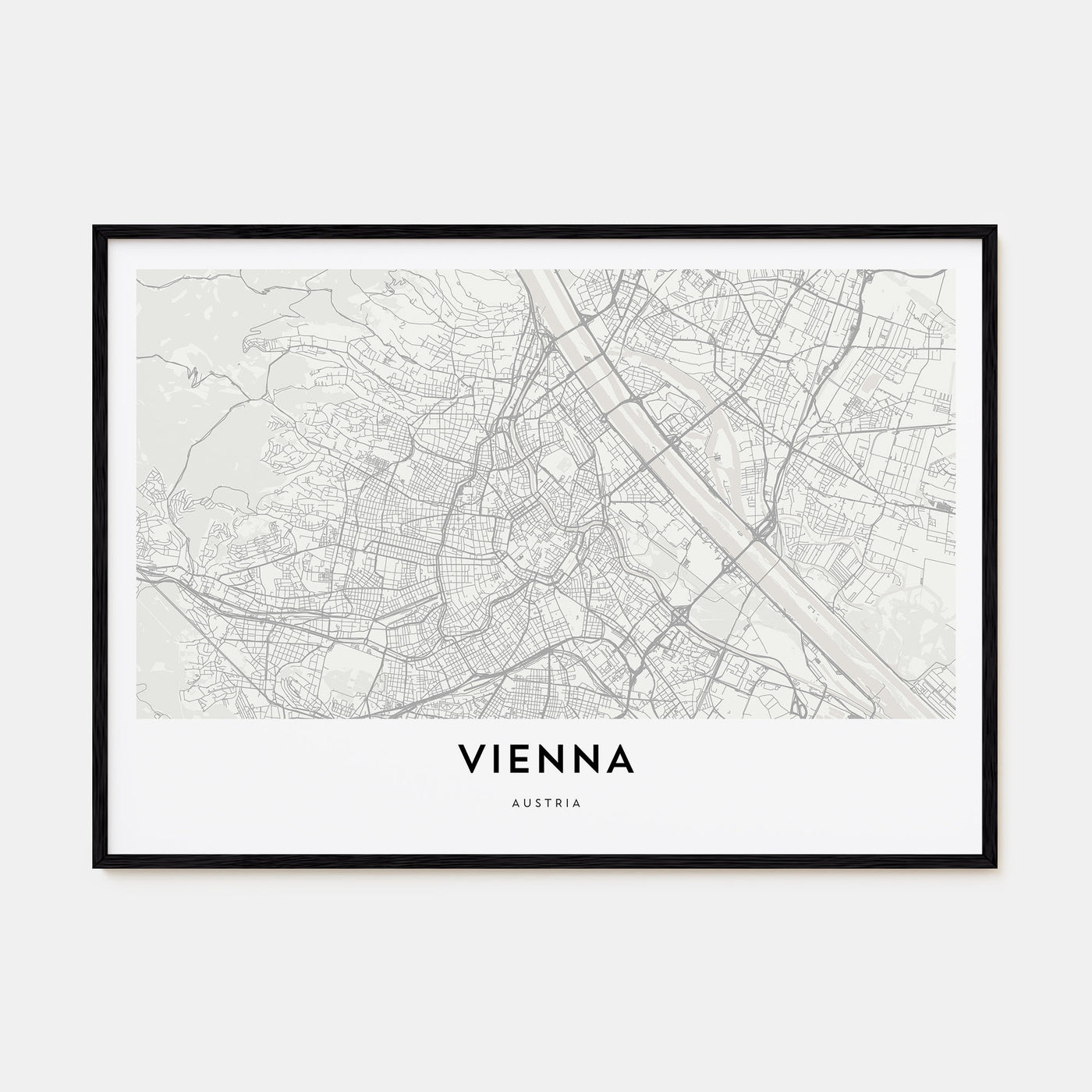 Vienna Map Landscape Poster