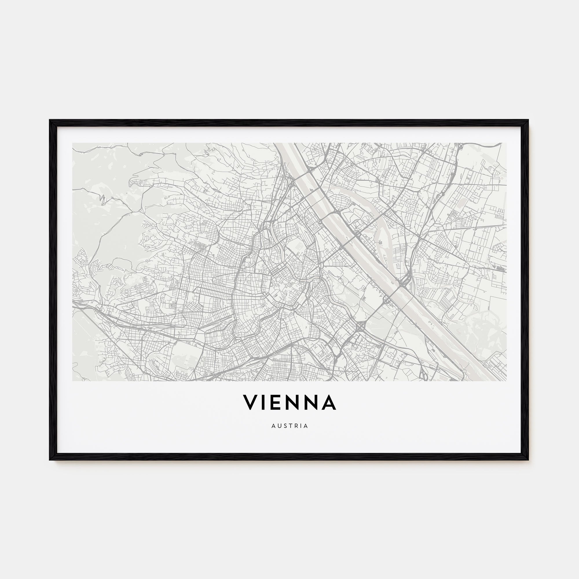 Vienna Map Landscape Poster