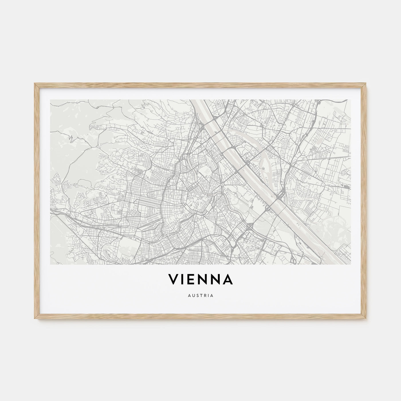 Vienna Map Landscape Poster