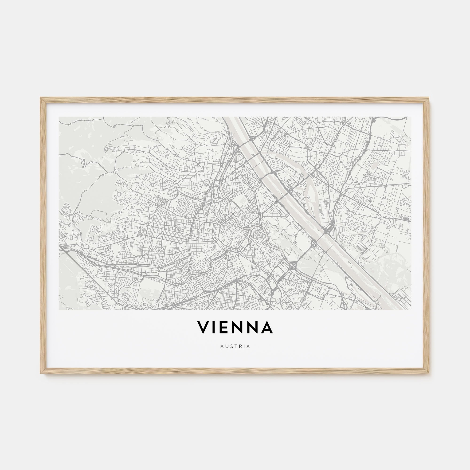 Vienna Map Landscape Poster