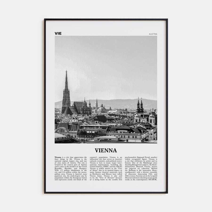 Vienna Travel B&W No 1 Poster