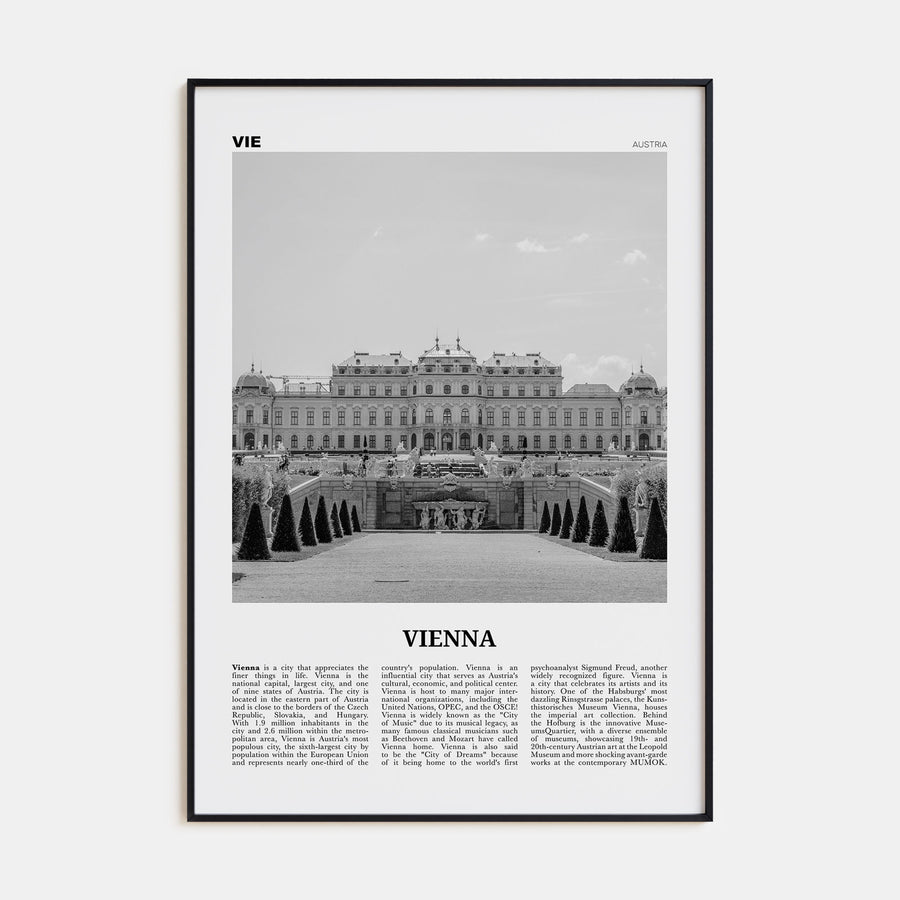 Vienna Travel B&W No 2 Poster