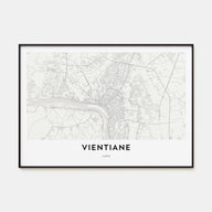 Vientiane Map Landscape Poster