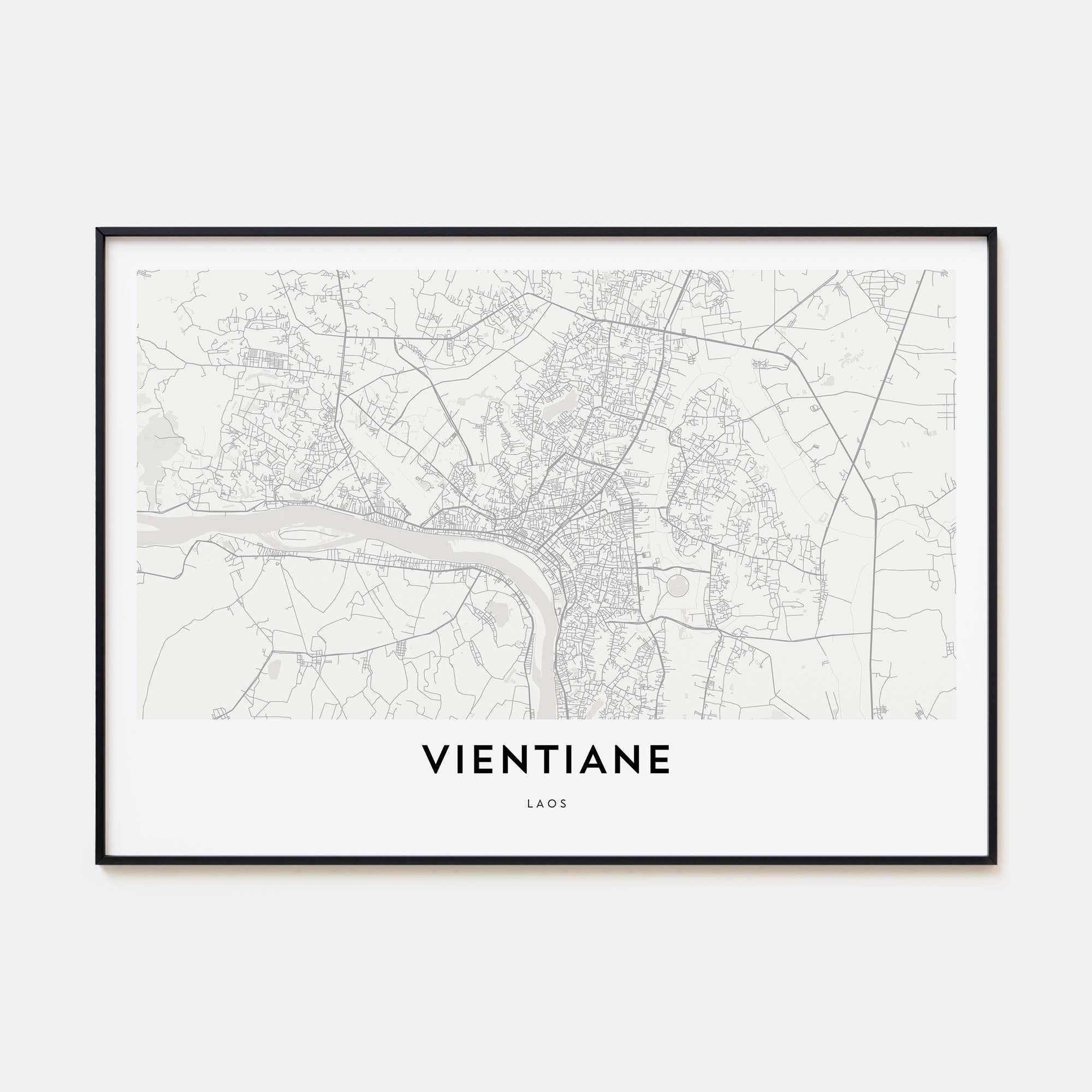 Vientiane Map Landscape Poster