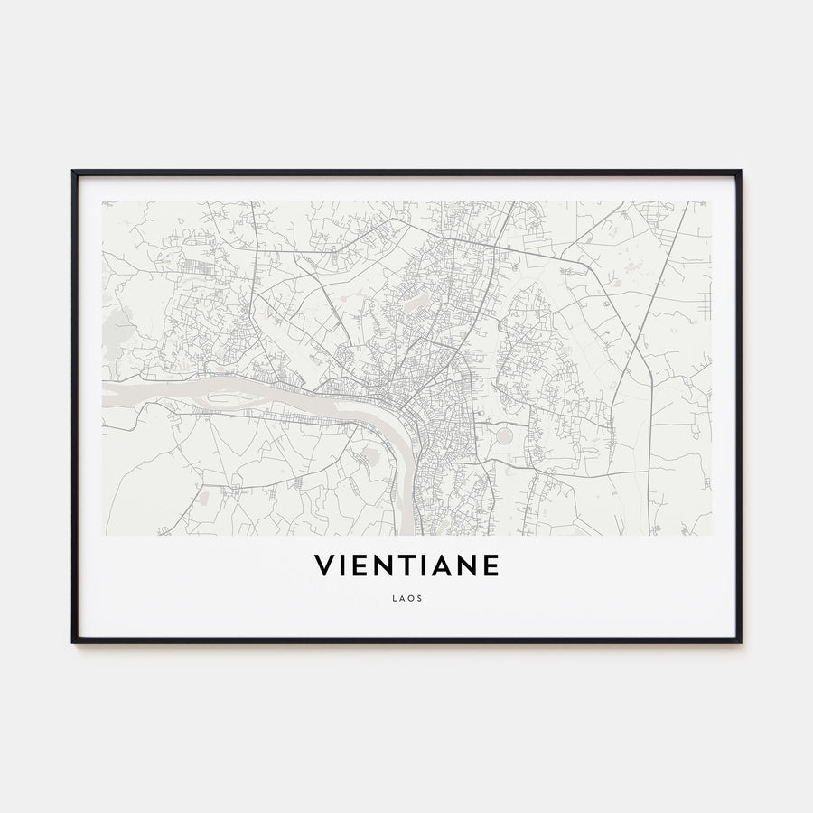 Vientiane Map Landscape Poster