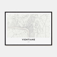 Vientiane Map Landscape Poster