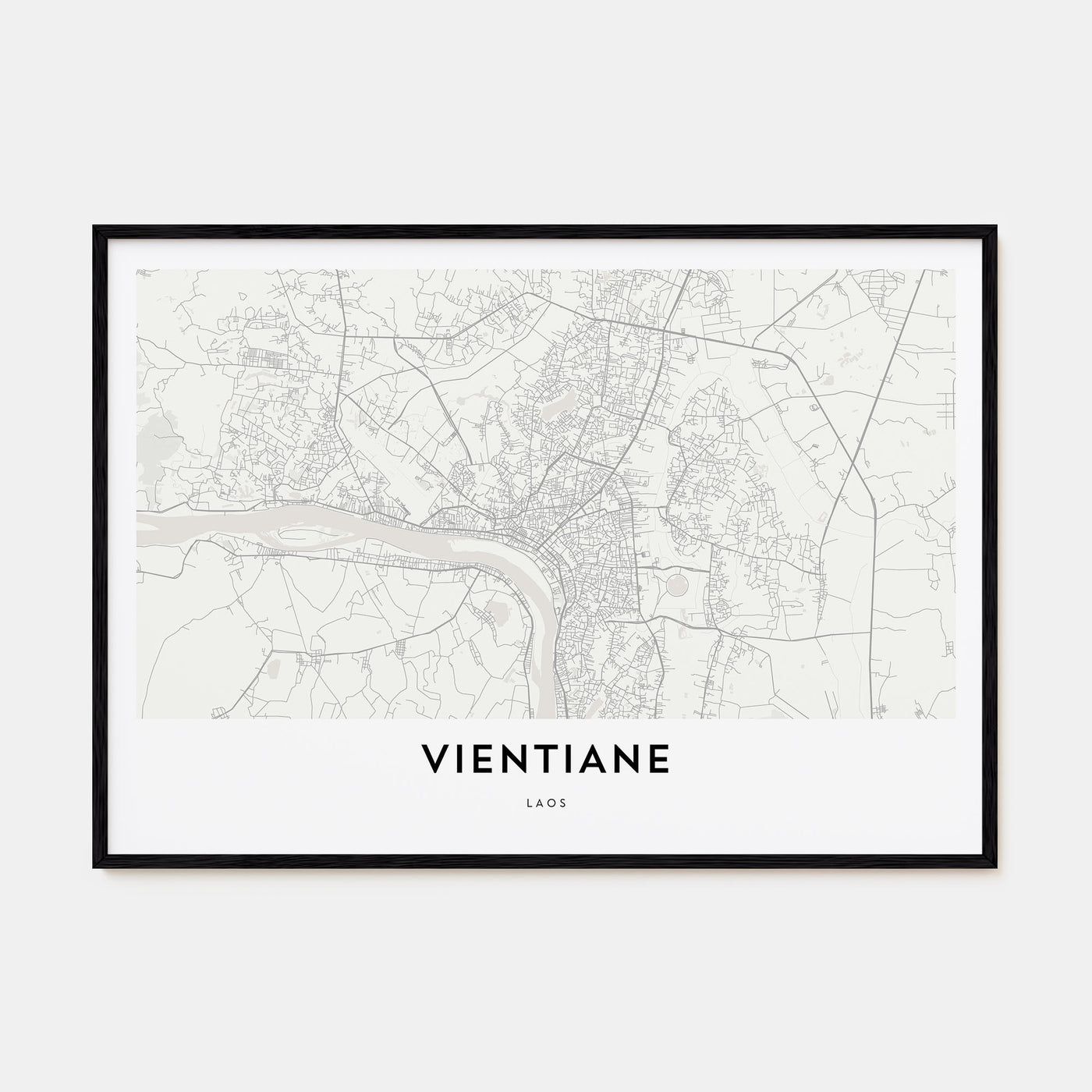 Vientiane Map Landscape Poster