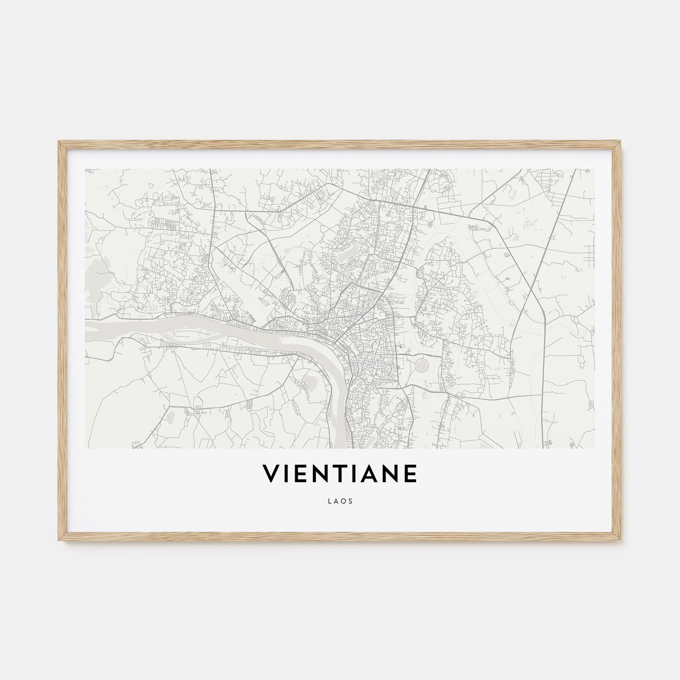 Vientiane Map Landscape Poster